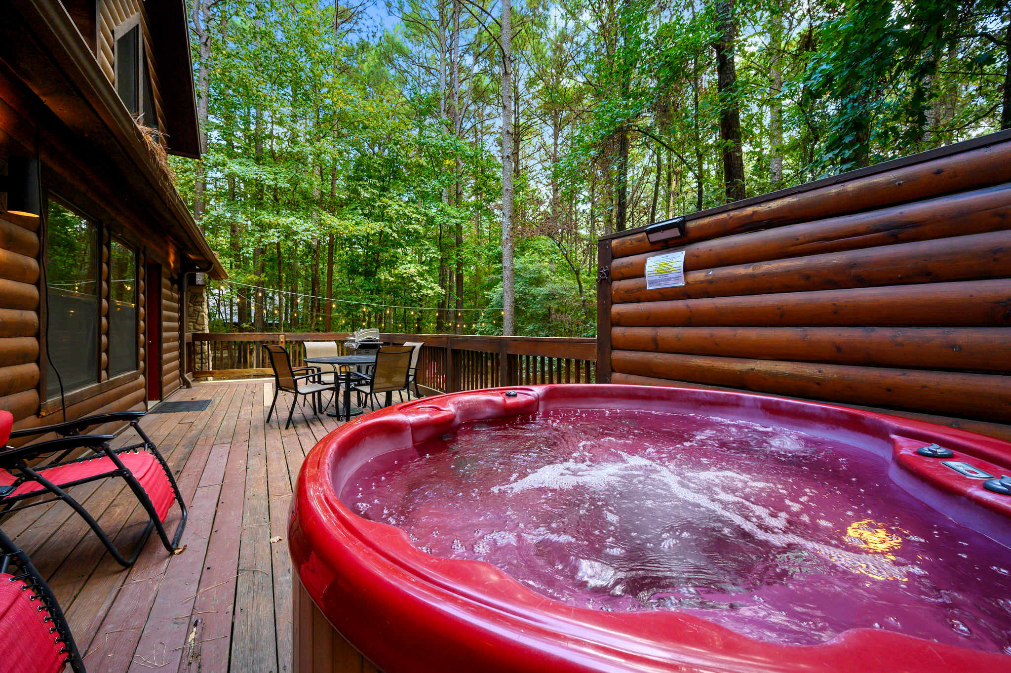 Bask in bubbling bliss in the private hot tub​
