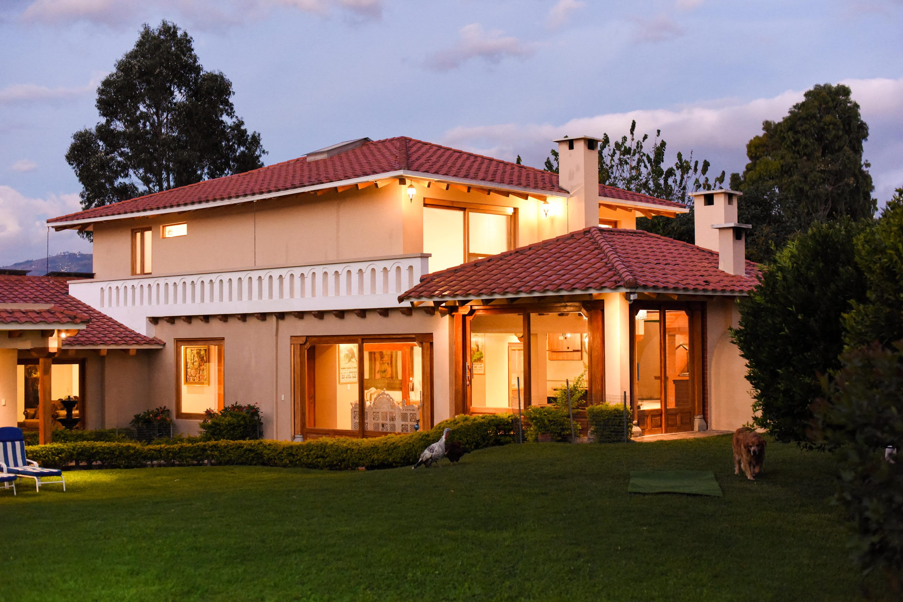 Estate at dusk from the garden