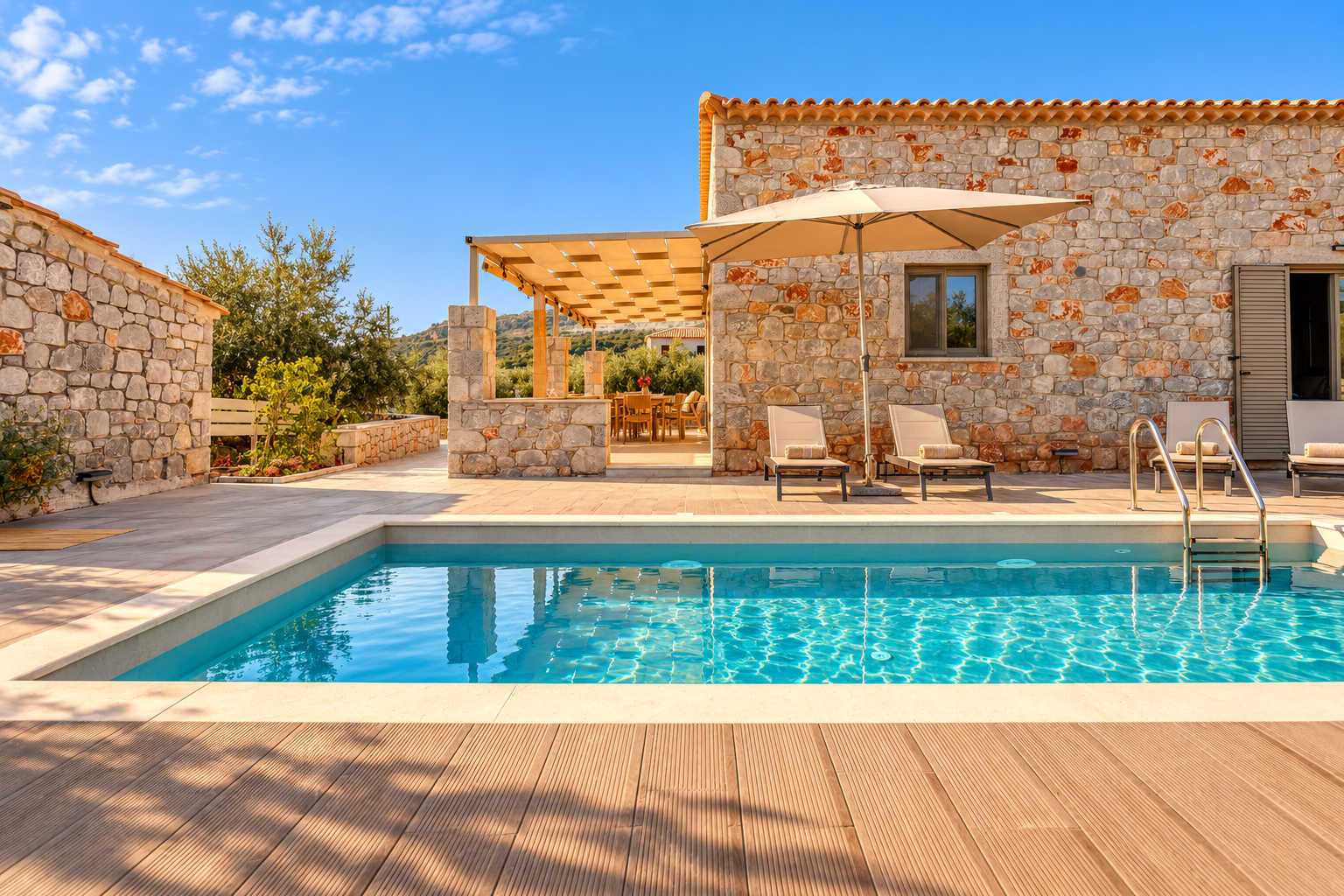 Villa Lydia, Luxury Stone Retreat with Private Pool — Rigklia, Peloponnese — vacation rental