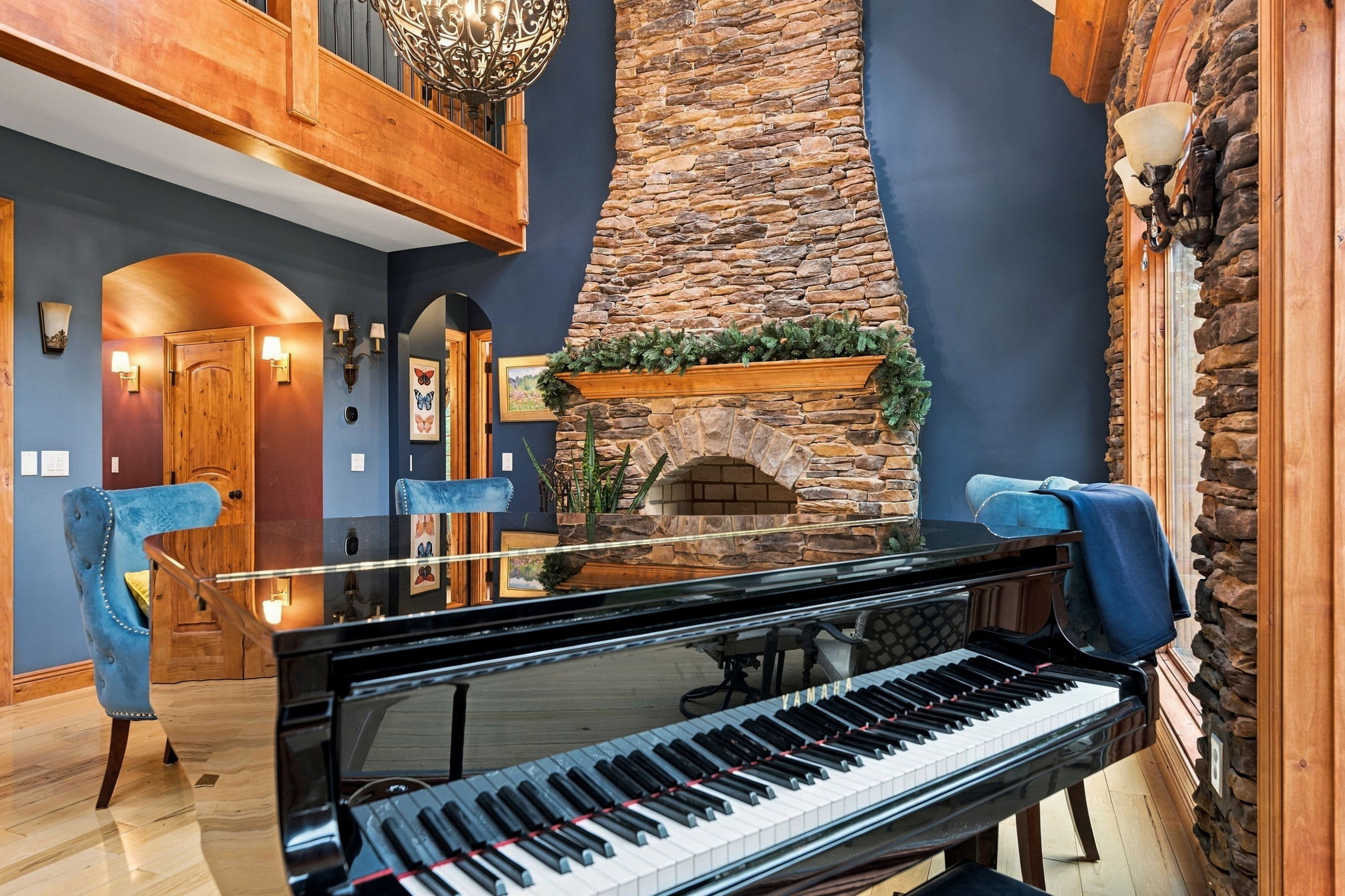 Music room with grand piano