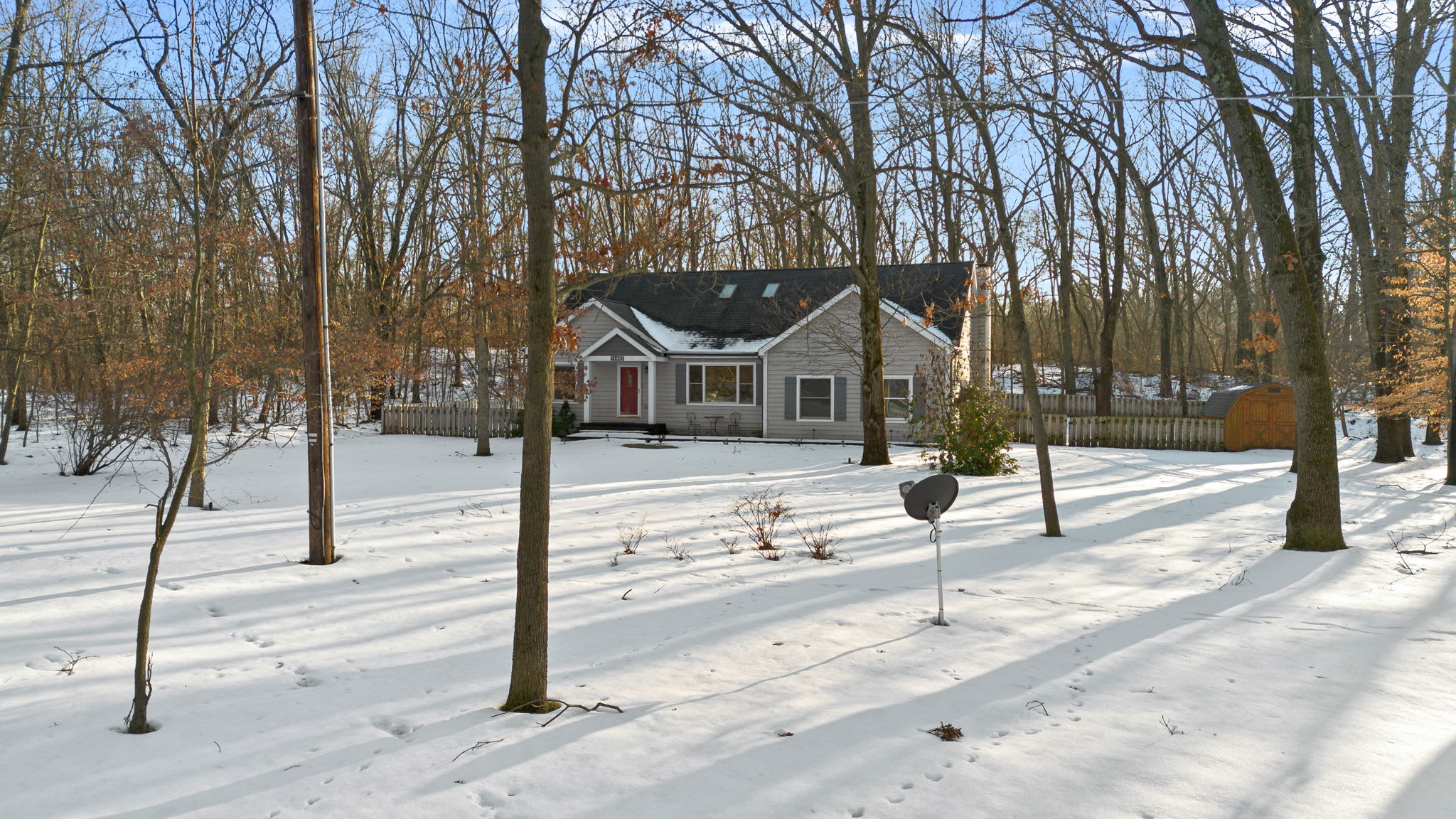 Snow-dusted charm, waiting for your arrival.
