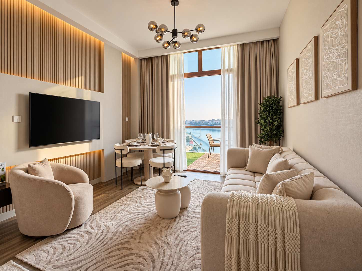 Stunning Sea View Apartment with Pool and Gym in Dubai - Image 3