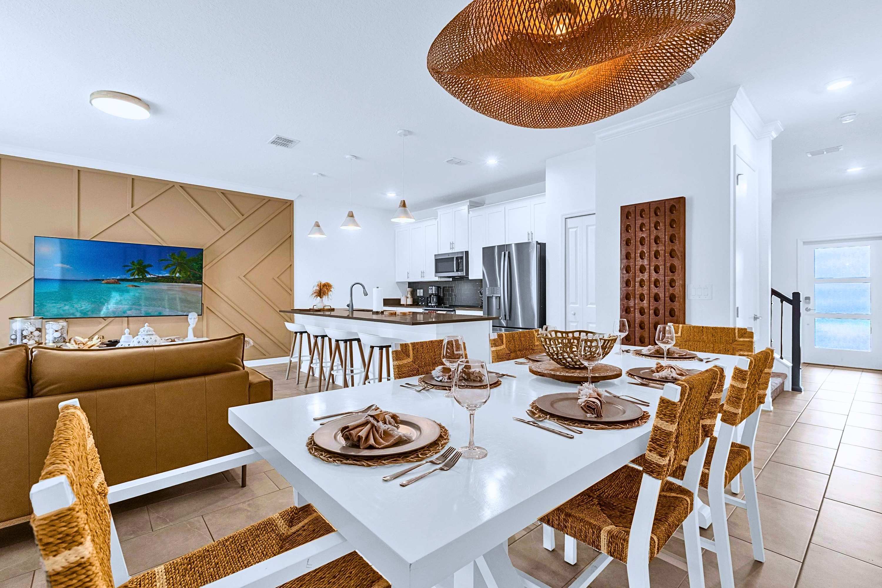 Open-concept dining space seamlessly connecting your family meals to the kitchen and living room.