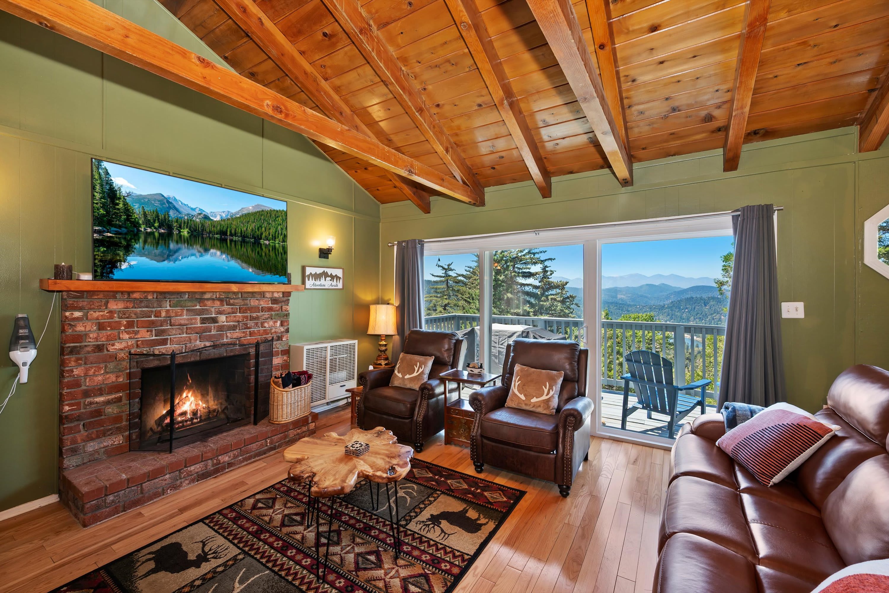 Unwind in the mountain-view living room & stream your favorites on the smart TV​