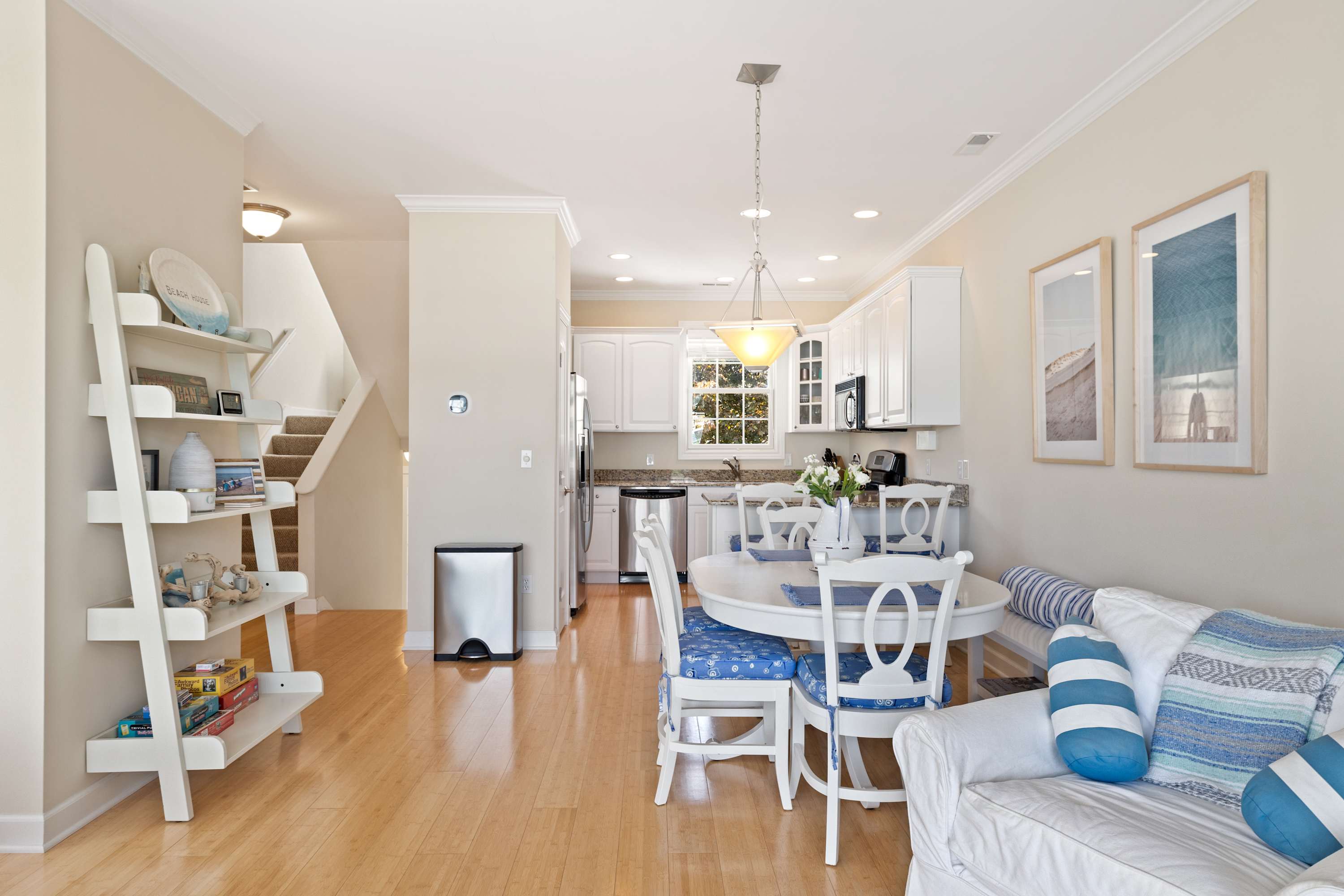 Shared living, dining, and kitchen space keeps everyone together.