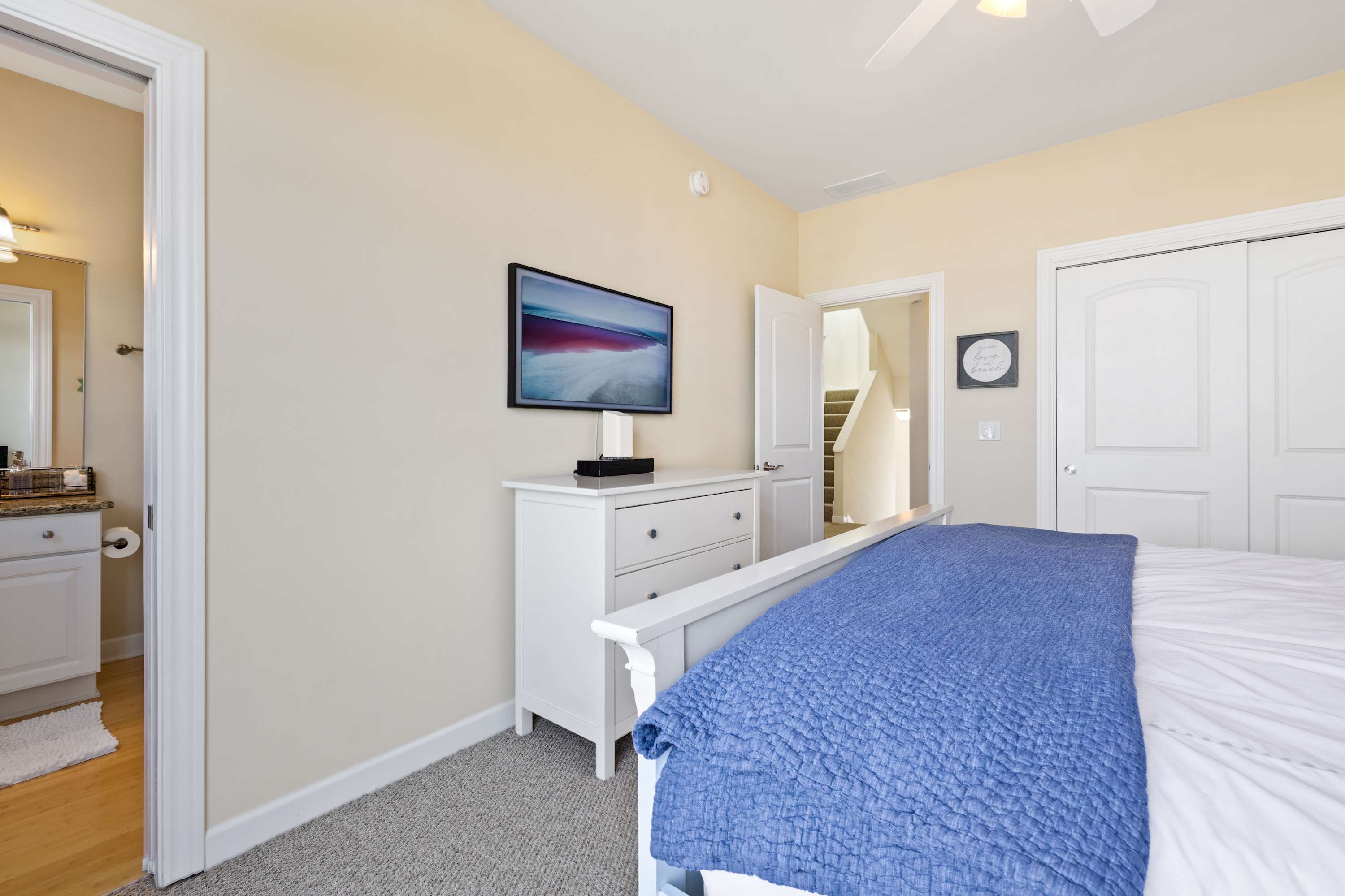 Dresser and closet space so you can fully unpack for your stay.