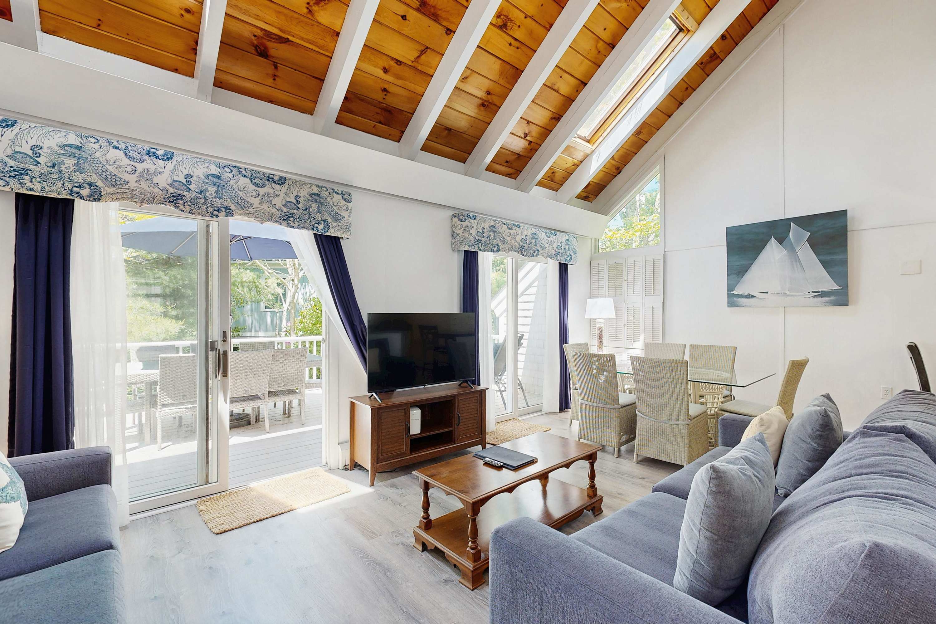 Summer home with expansive deck & wonderful location for beachgoers