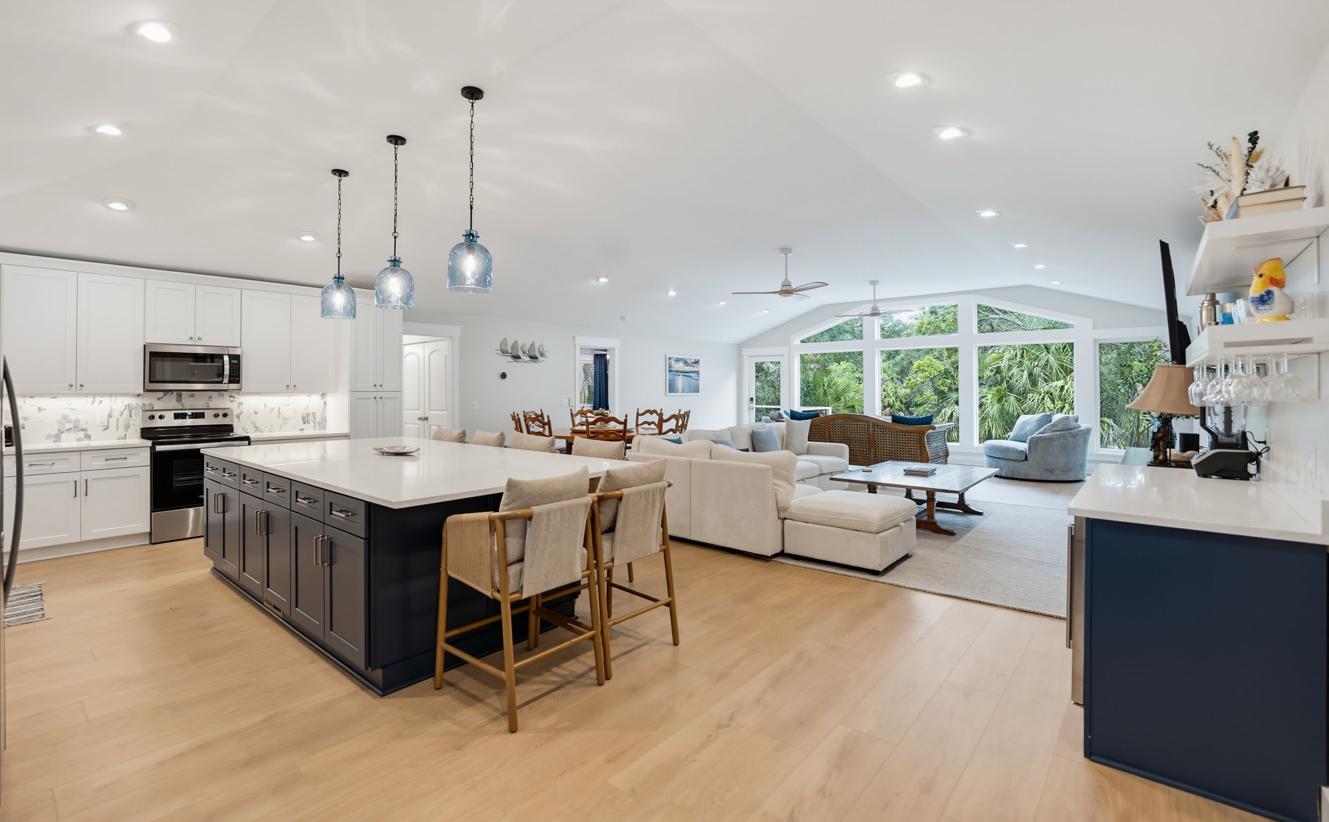 Open Concept Kitcen and Living Room with Island Bar