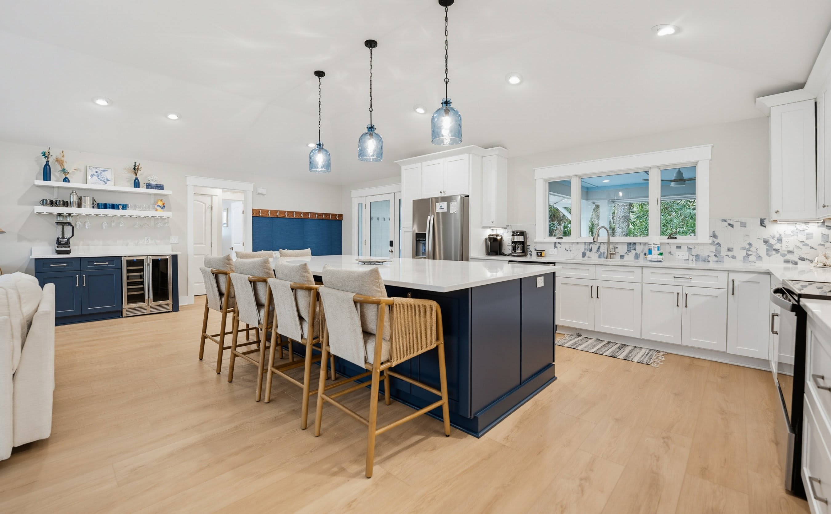 Open Concept Kitcen and Living Room with Island Bar