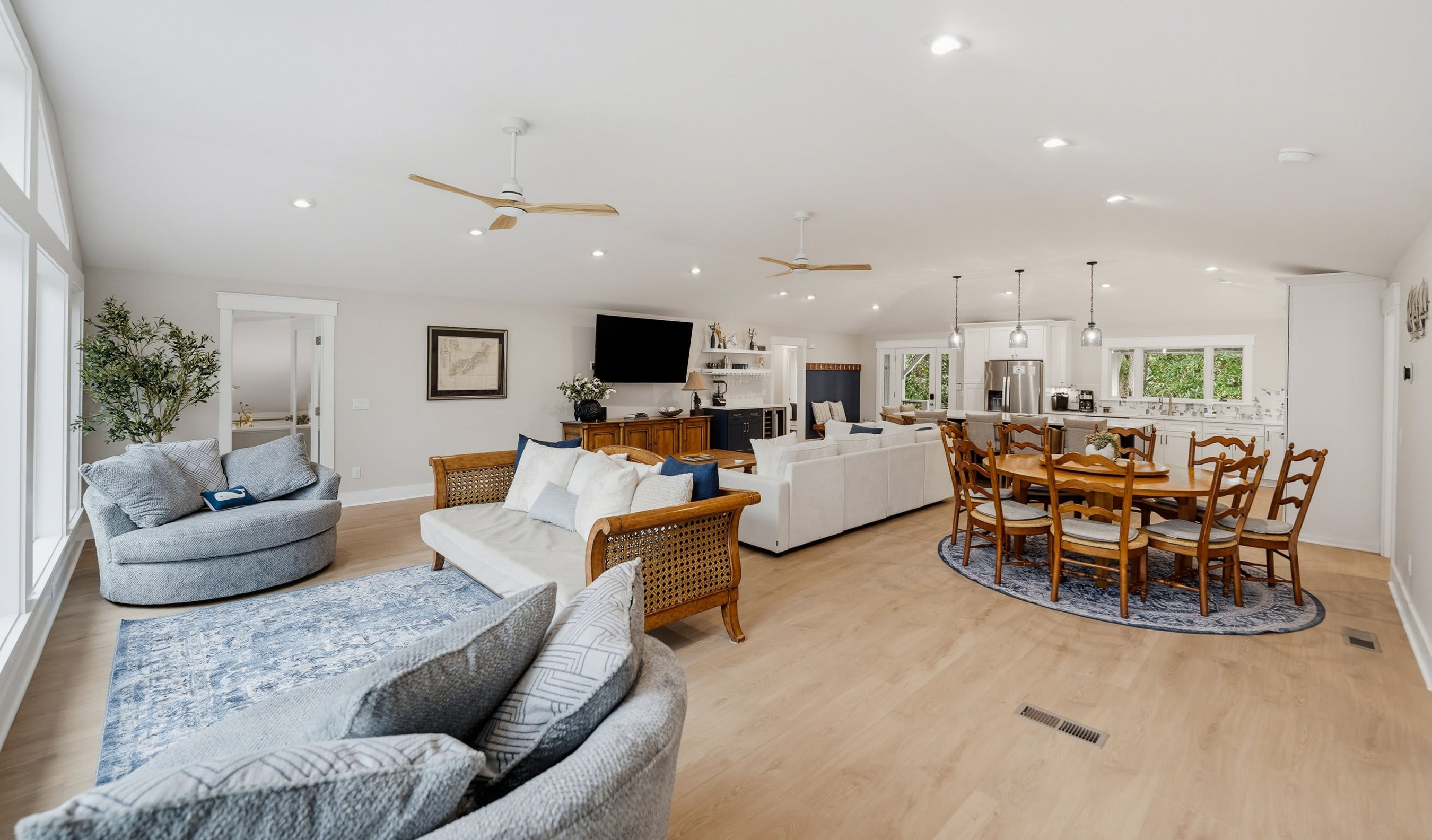 Open Concept Living Room with view of the dock