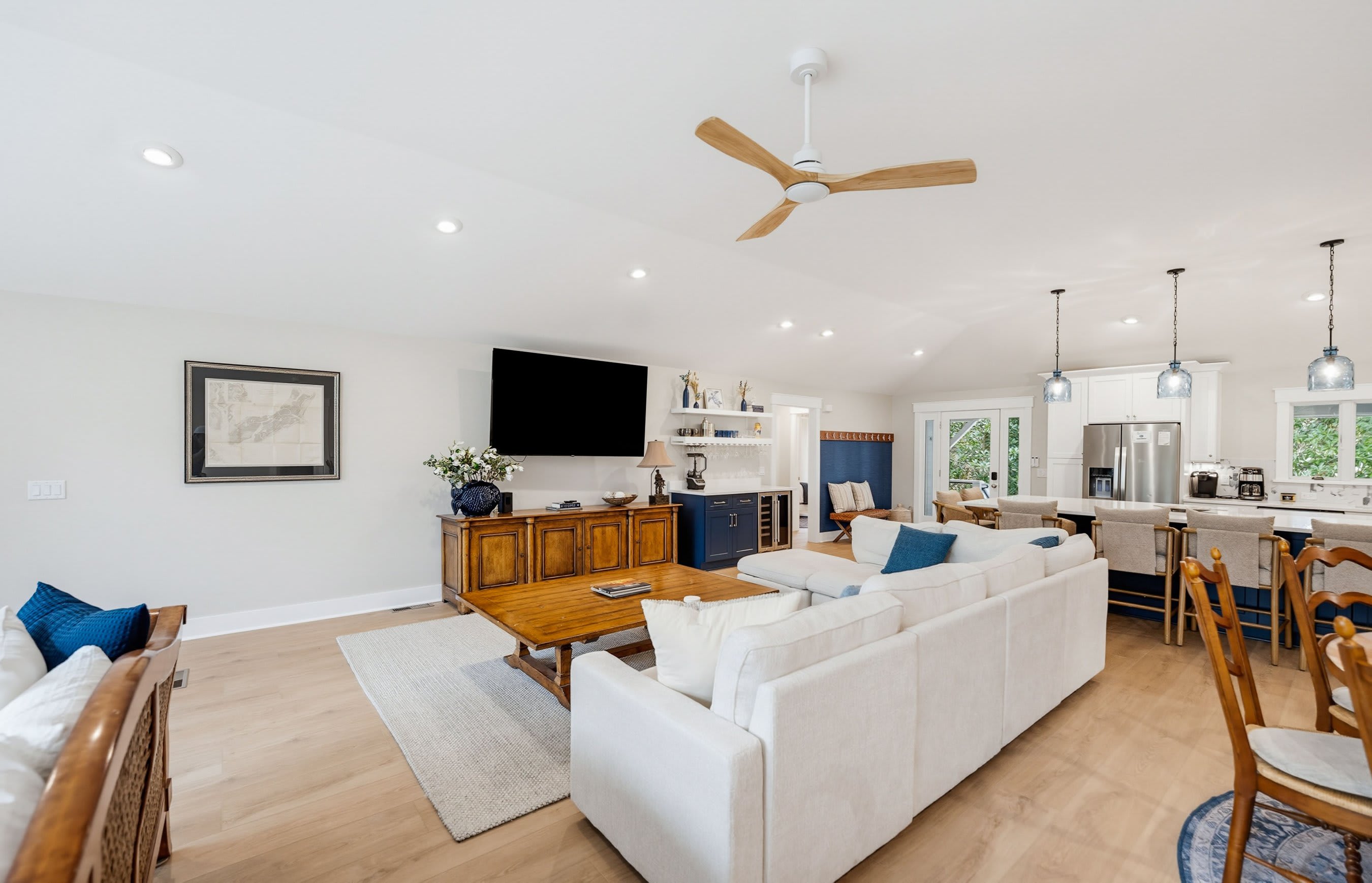 Open Concept Living Room with view of the dock