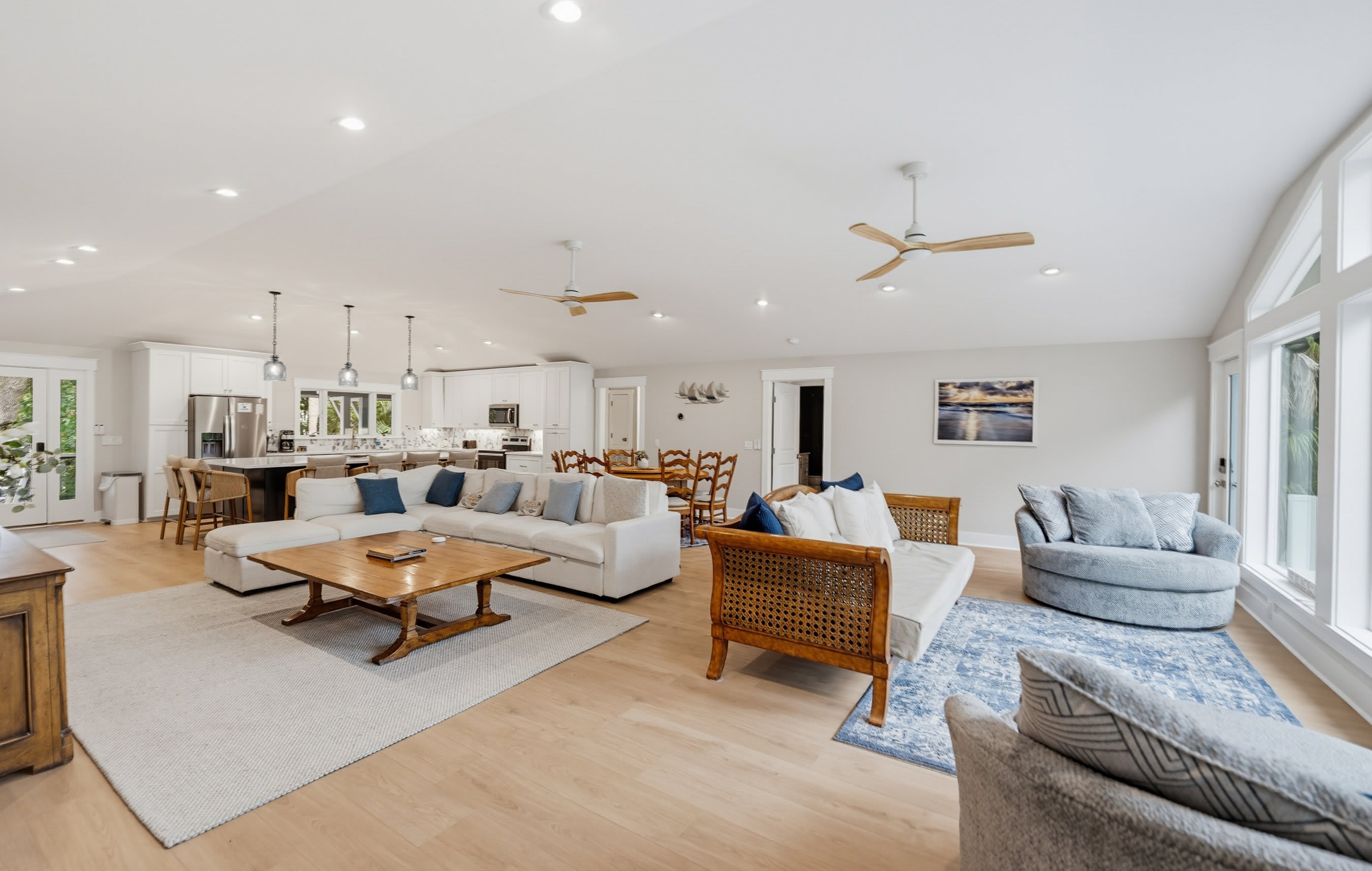 Open Concept Living Room with view of the dock