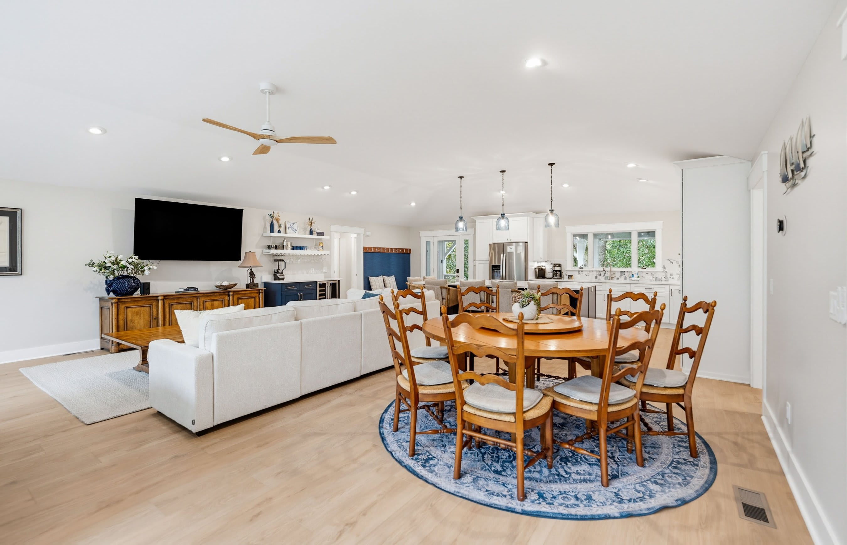 Open Concept Living Room with view of the dock