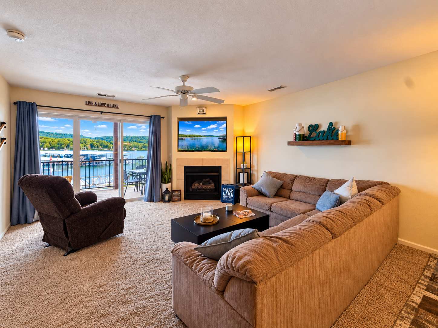 Curl up in the inviting living room & stream your favorites on the smart TV​