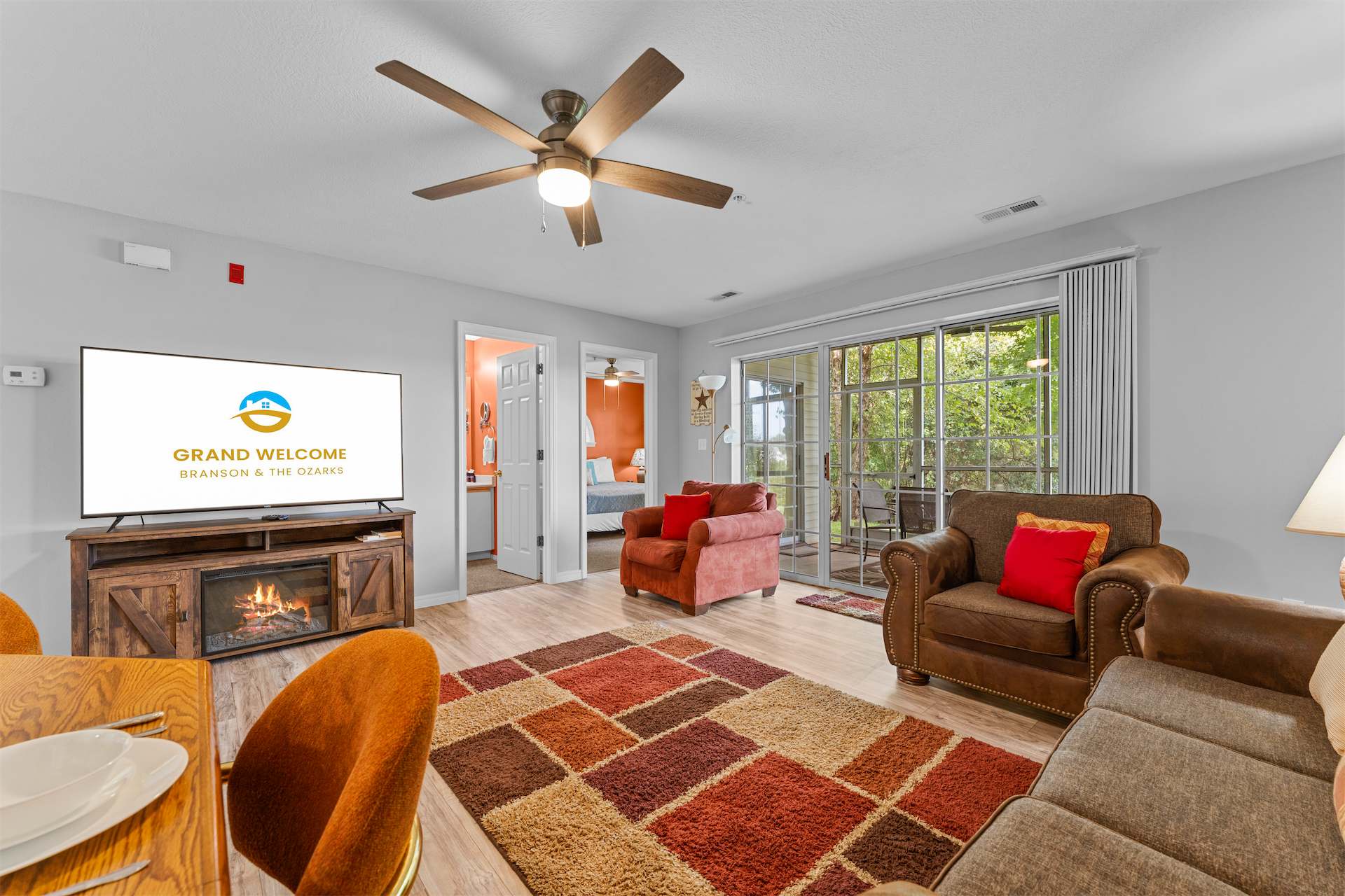 Unwind in the inviting living room & stream your favorites on the smart TV​