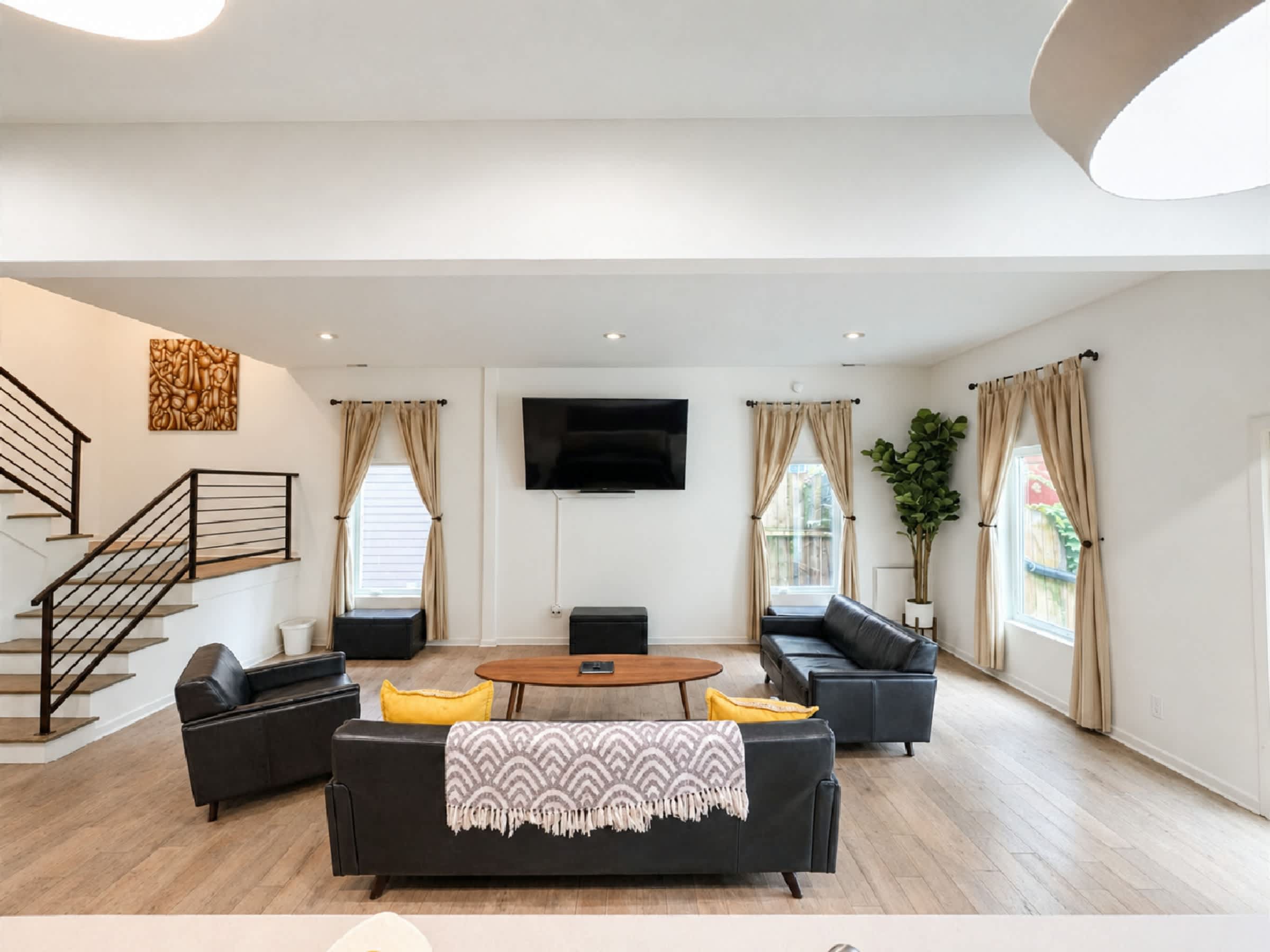 Unwind in the inviting living room & stream your favorites on the smart TV​