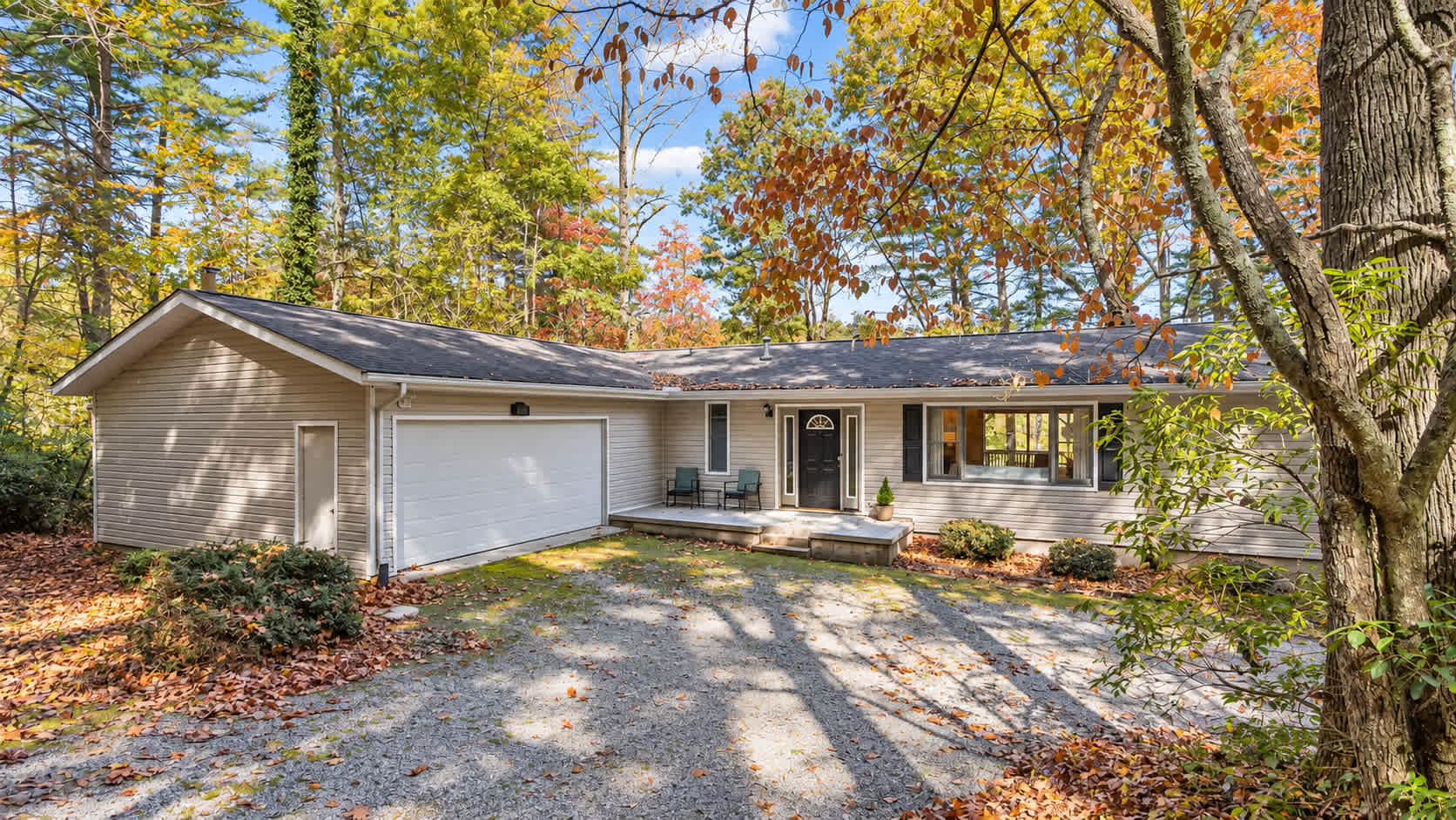 Front entryway and private parking
