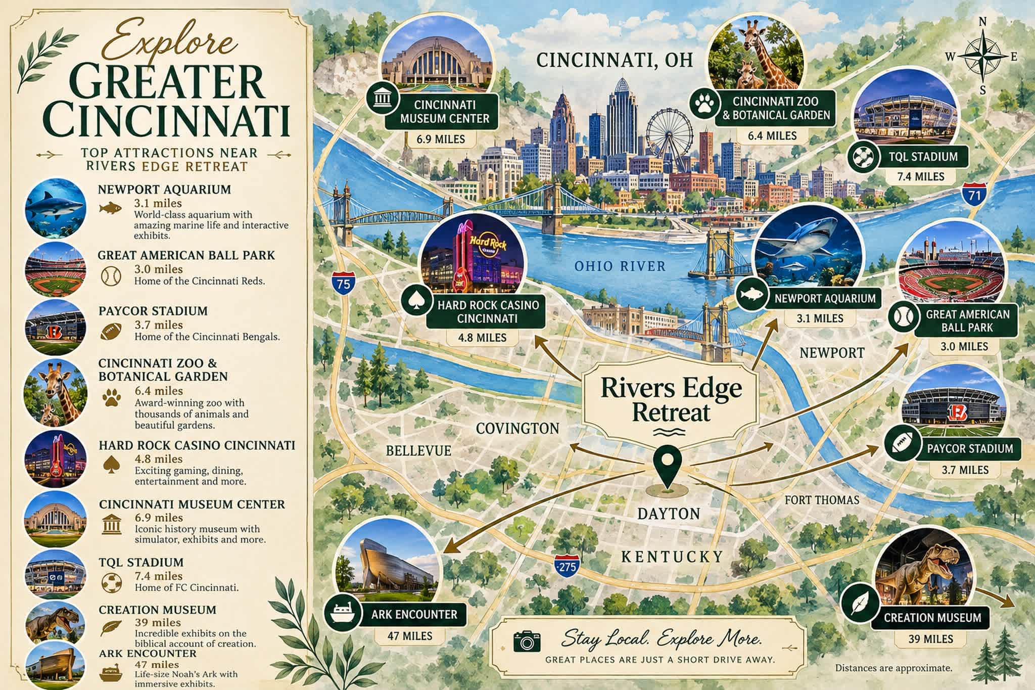 Near Cincy | Sleeps 10 | 3BR + 3 Full Baths 6