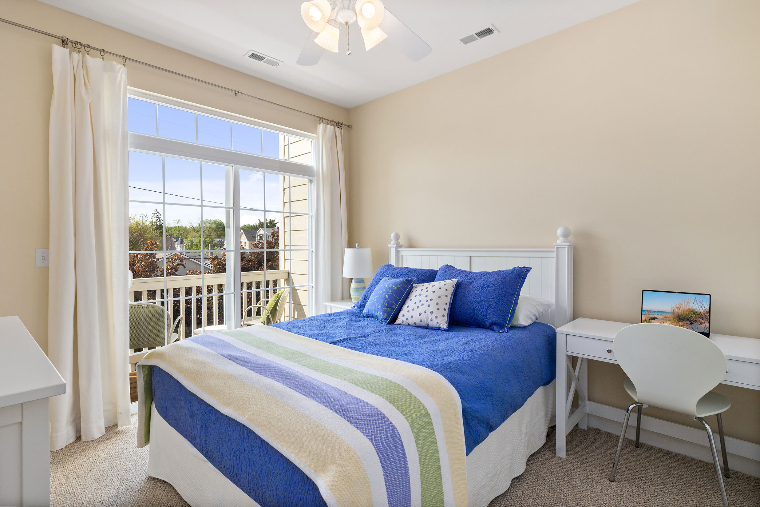 Bedroom 2 is on the 3rd floor and has a queen-sized bed.