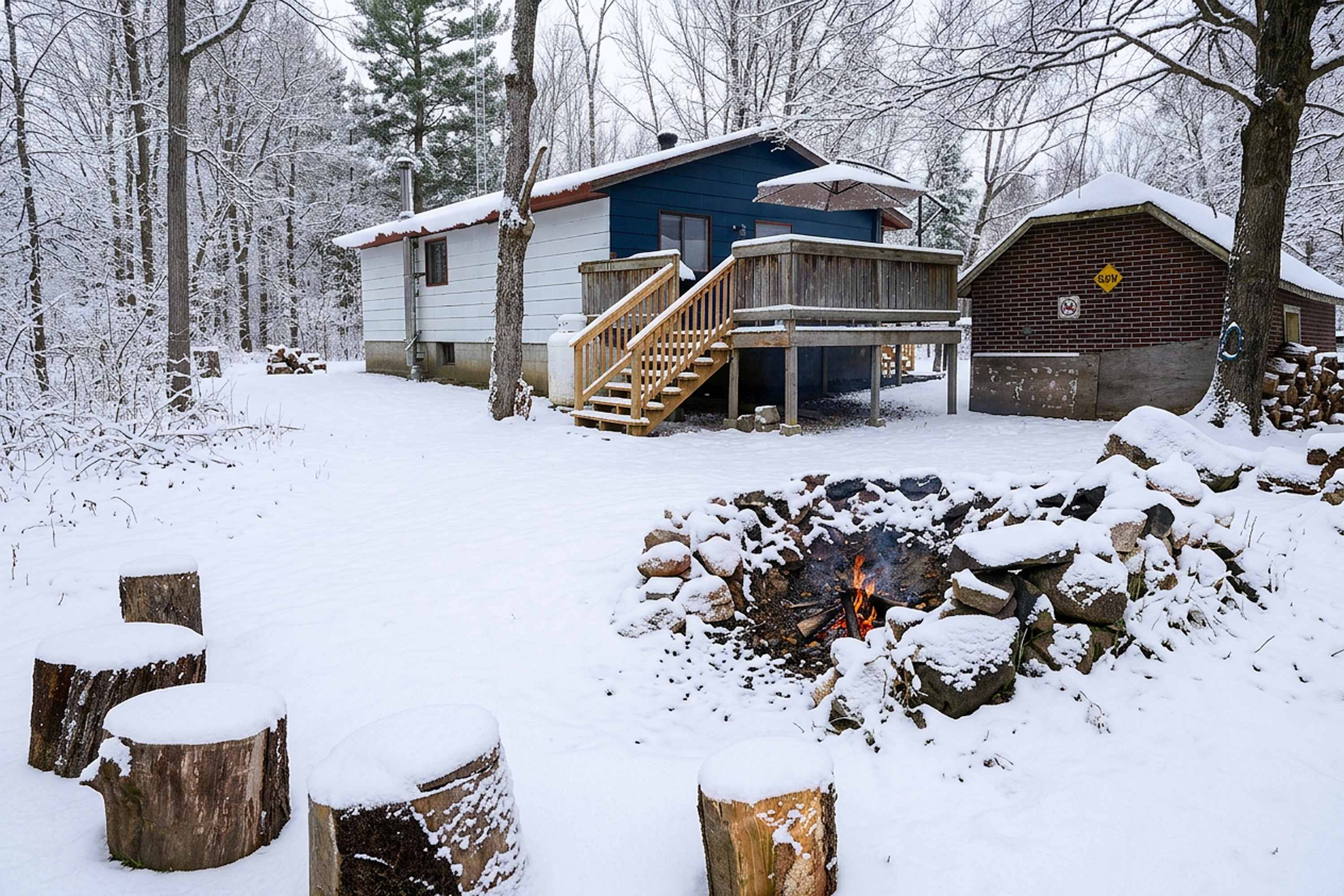 Cozy Woodsy Winter Cabin with Firepit Games
