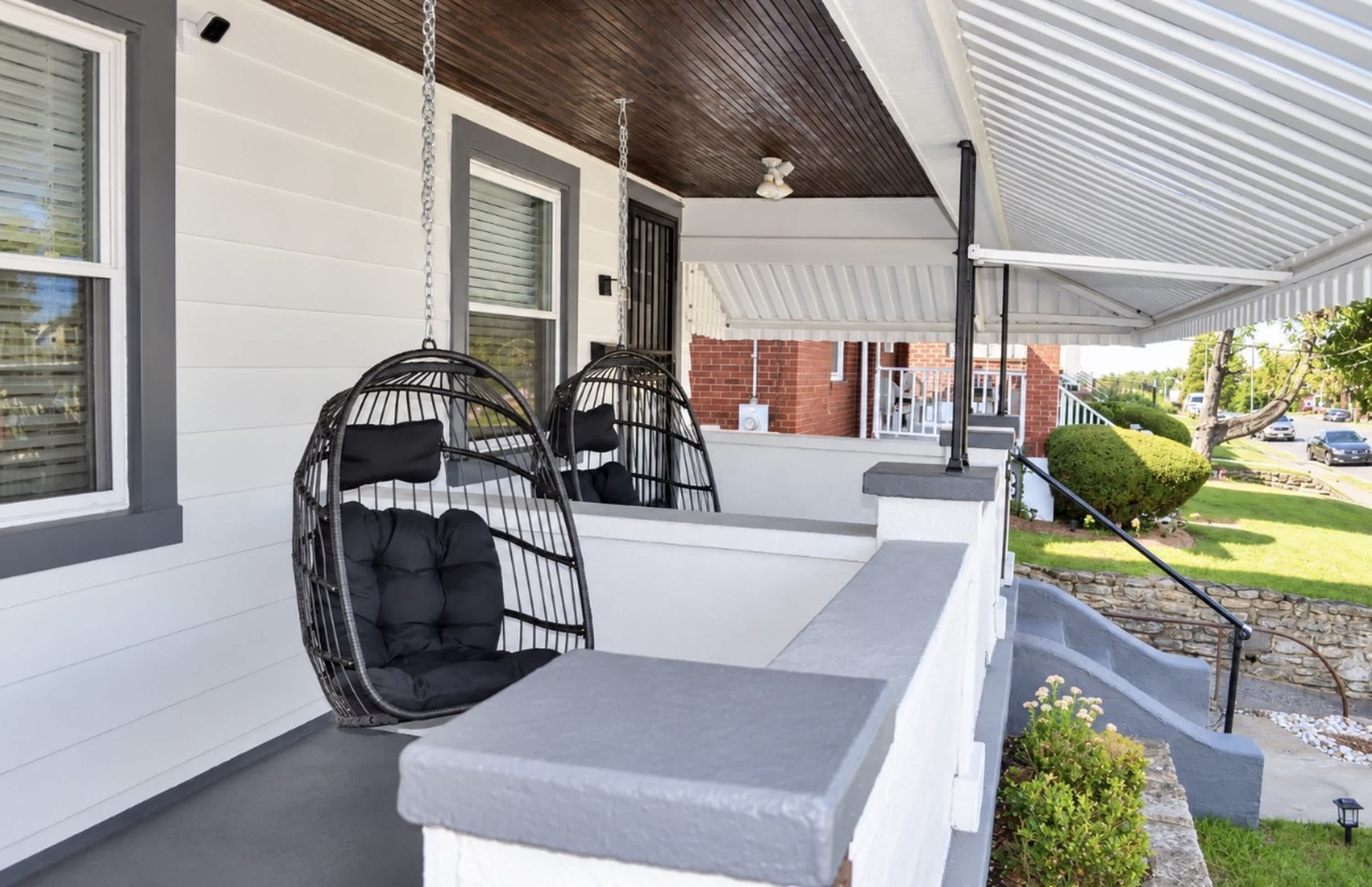 Sip morning coffee or an evening cocktail on the front porch​