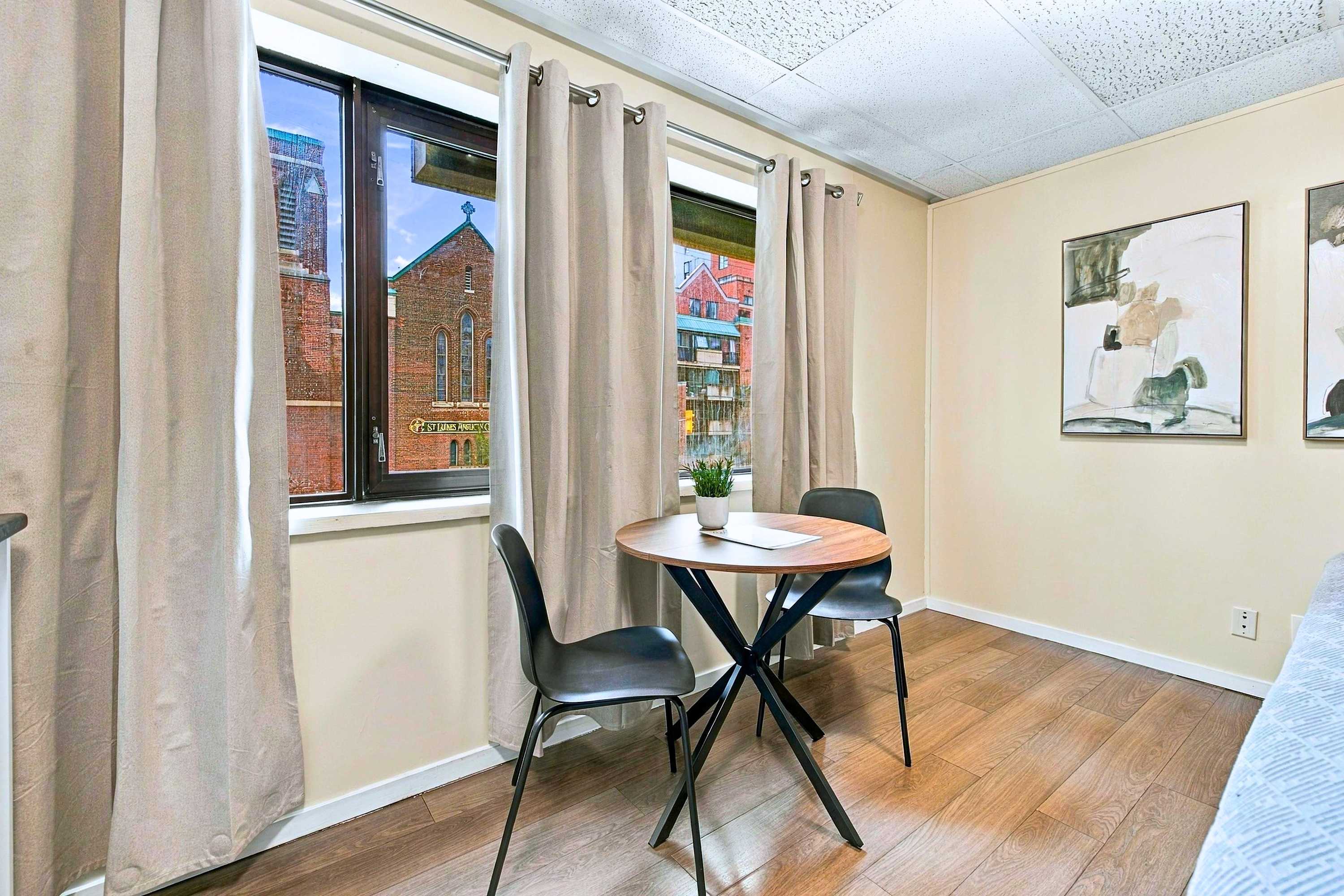 Intimate dining area perfect for quiet morning coffees and cozy meals.
