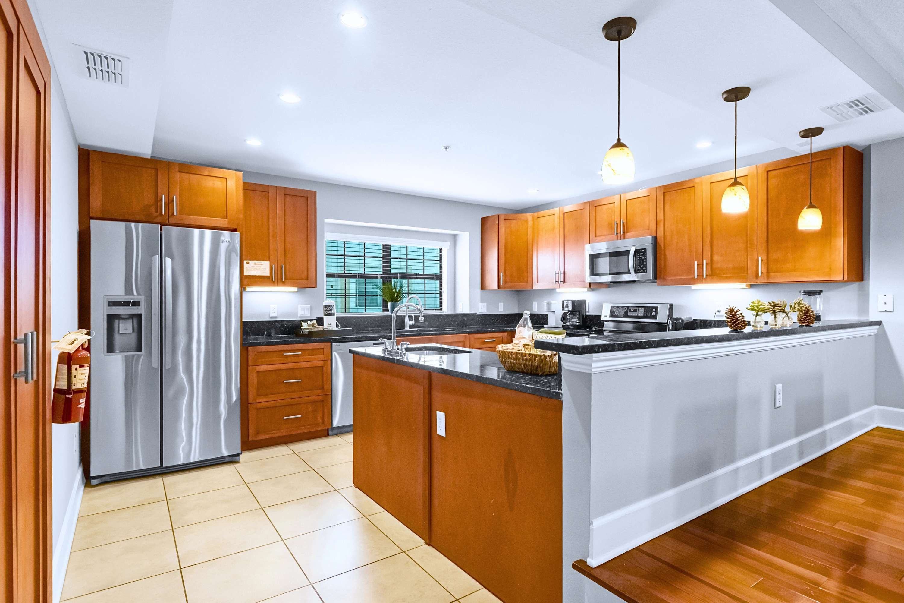 Ample kitchen storage and generous counter space for easy meal prep