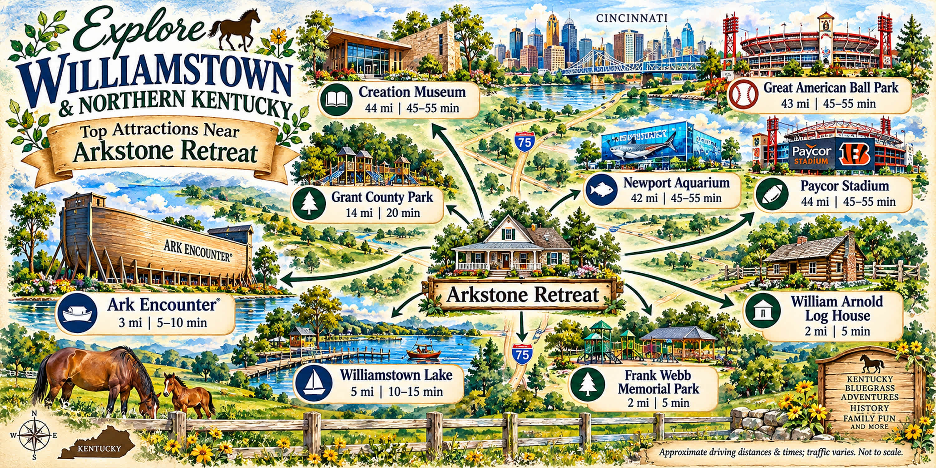 Ark Encounter 5 Min | 3 Homes | Sleeps 20 6