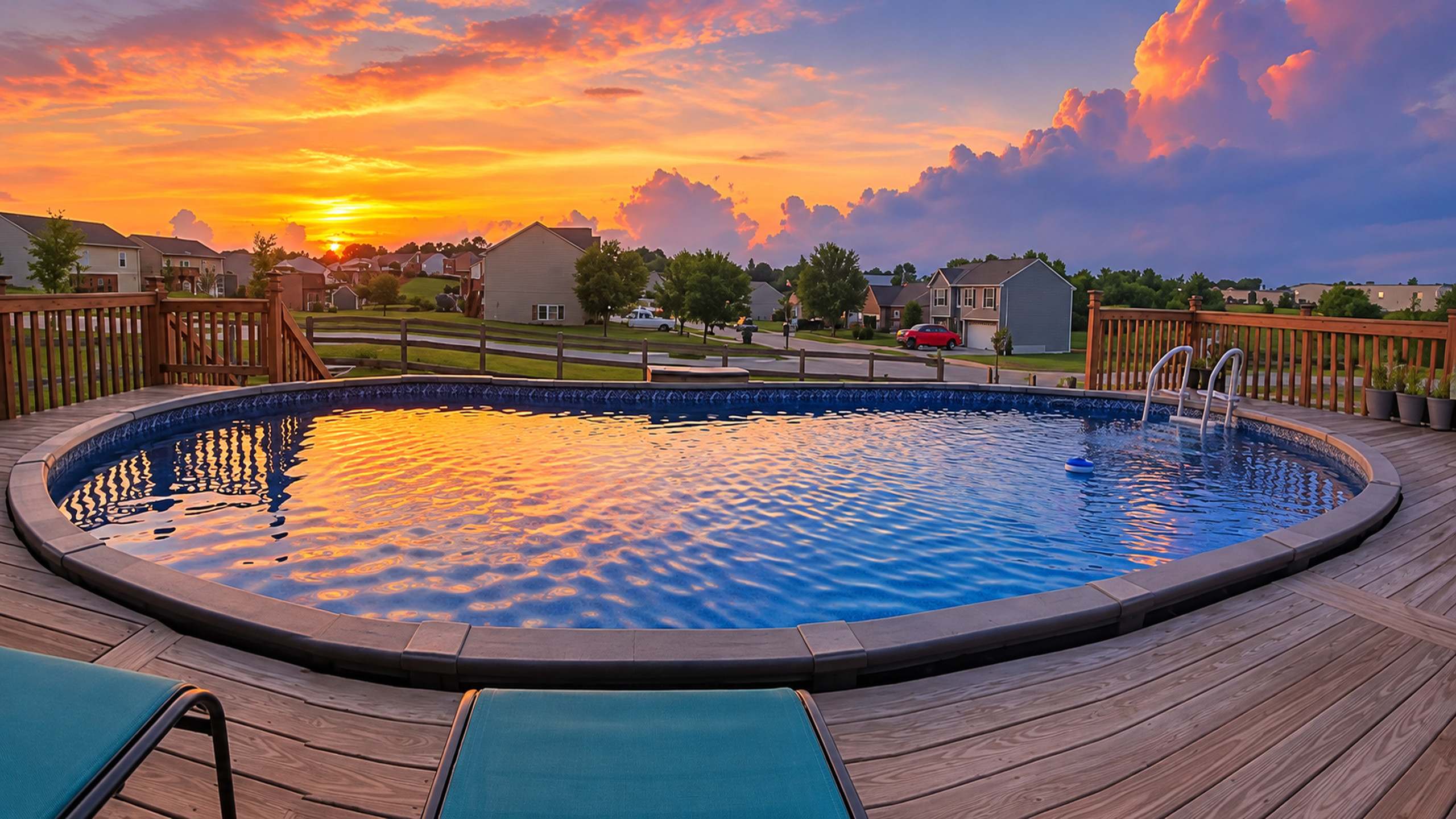 Enjoy your own backyard retreat featuring a private above-ground pool, spacious wooden deck, and outdoor seating. Perfect for cooling off on warm days, relaxing with family, or unwinding after exploring Northern Kentucky!