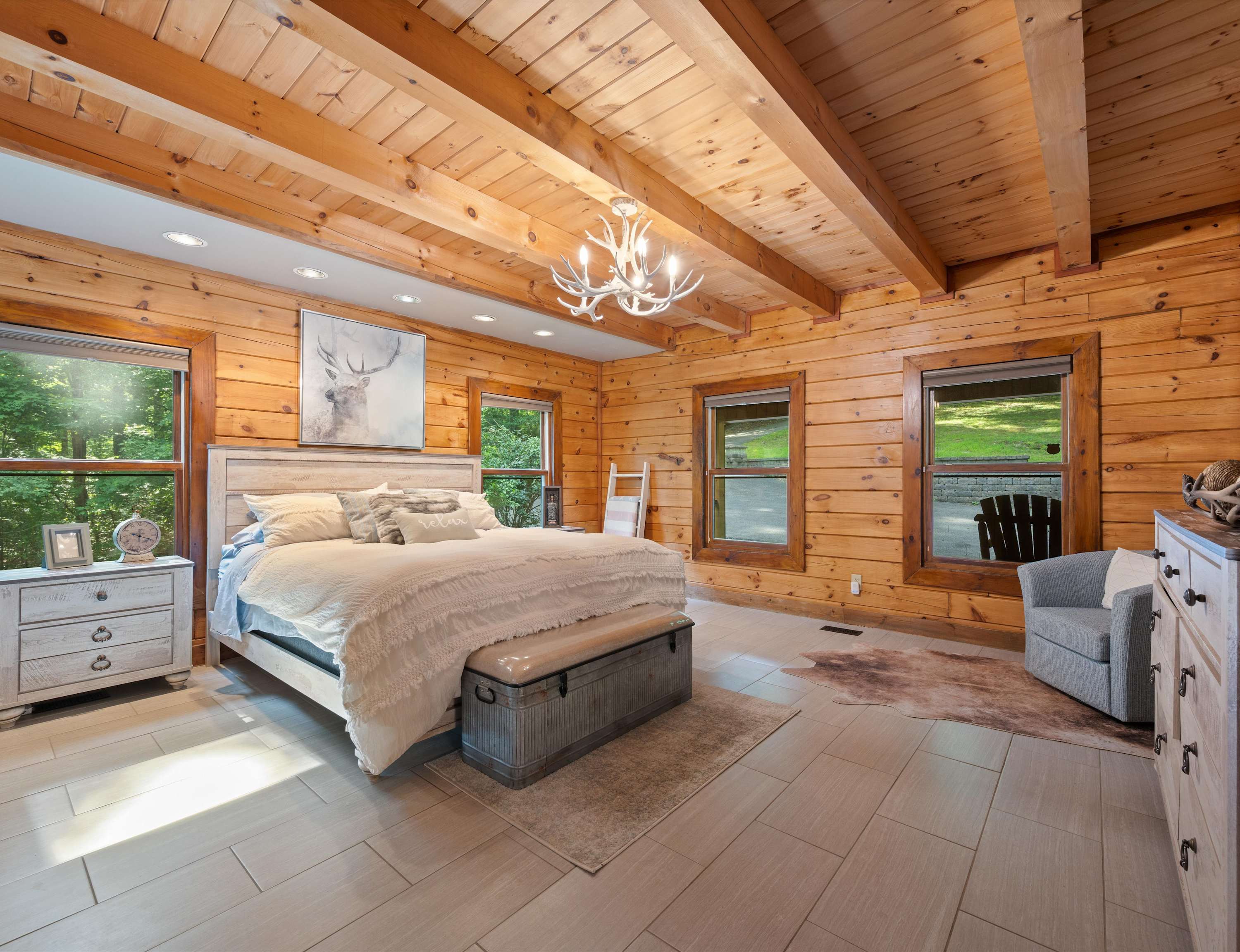 Enjoy a restful retreat in the primary king bedroom with the convenience of an ensuite bath