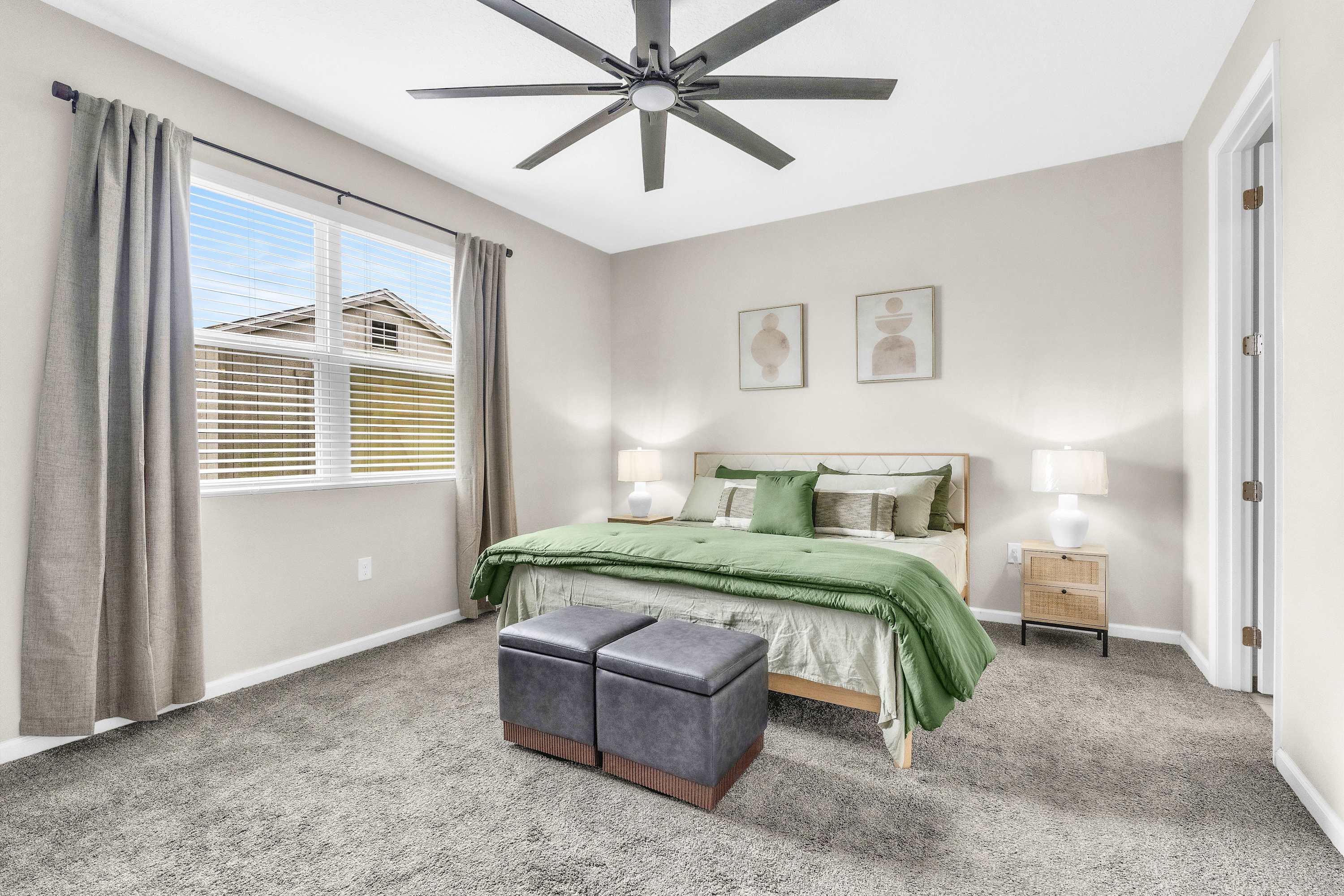 Enjoy a restful retreat in the king bedroom with a Smart TV and ensuite bathroom​