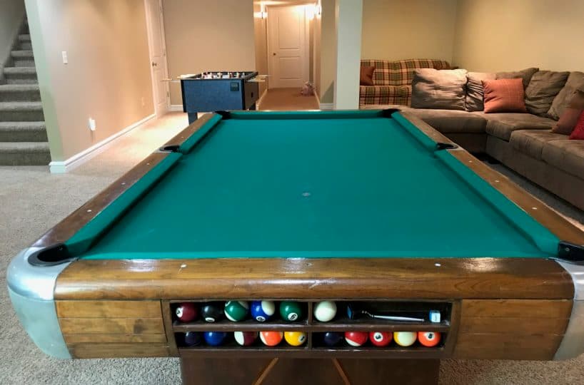 Game room with a pool table
