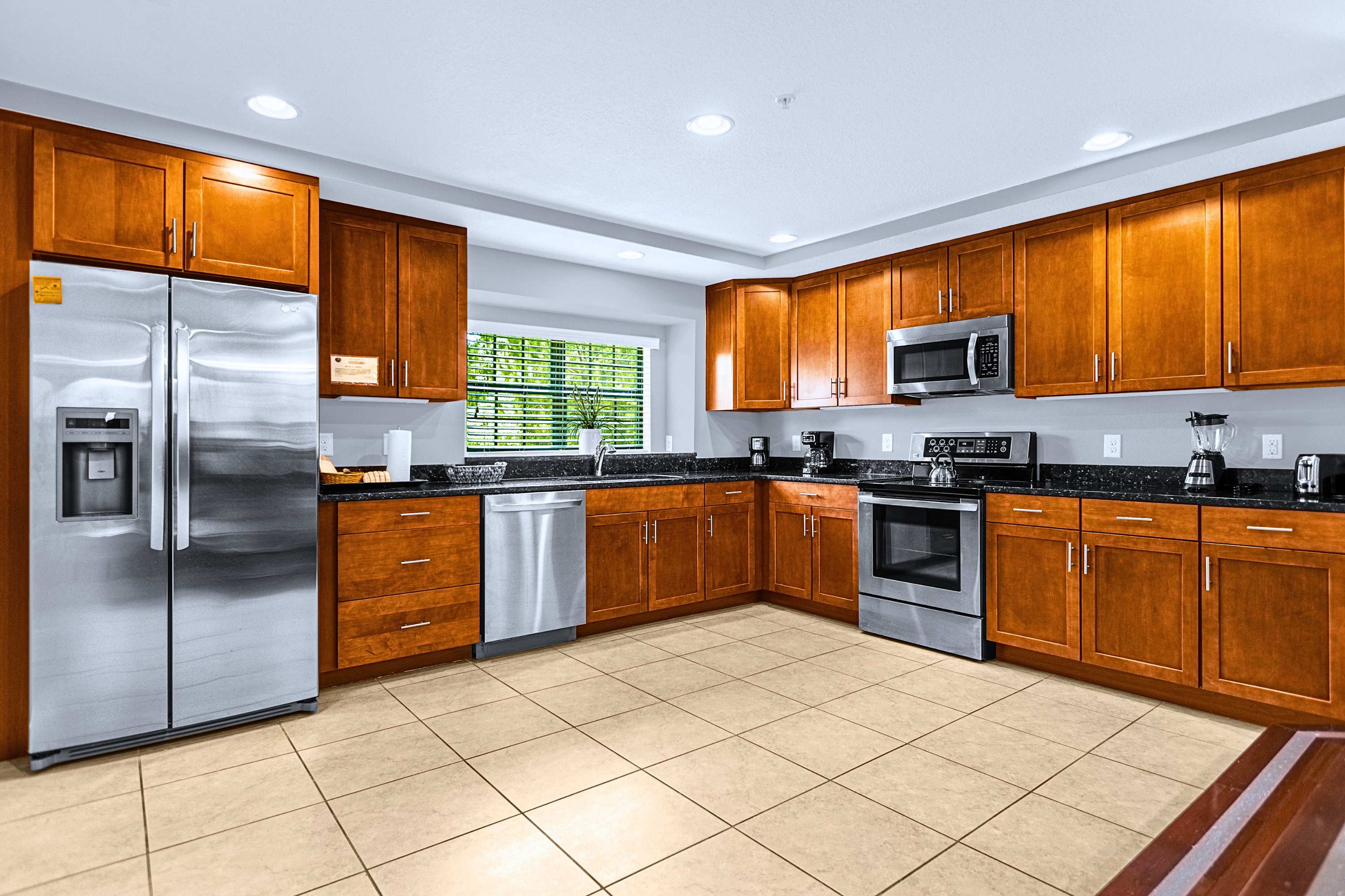 Ample kitchen storage and generous counter space for easy meal prep
