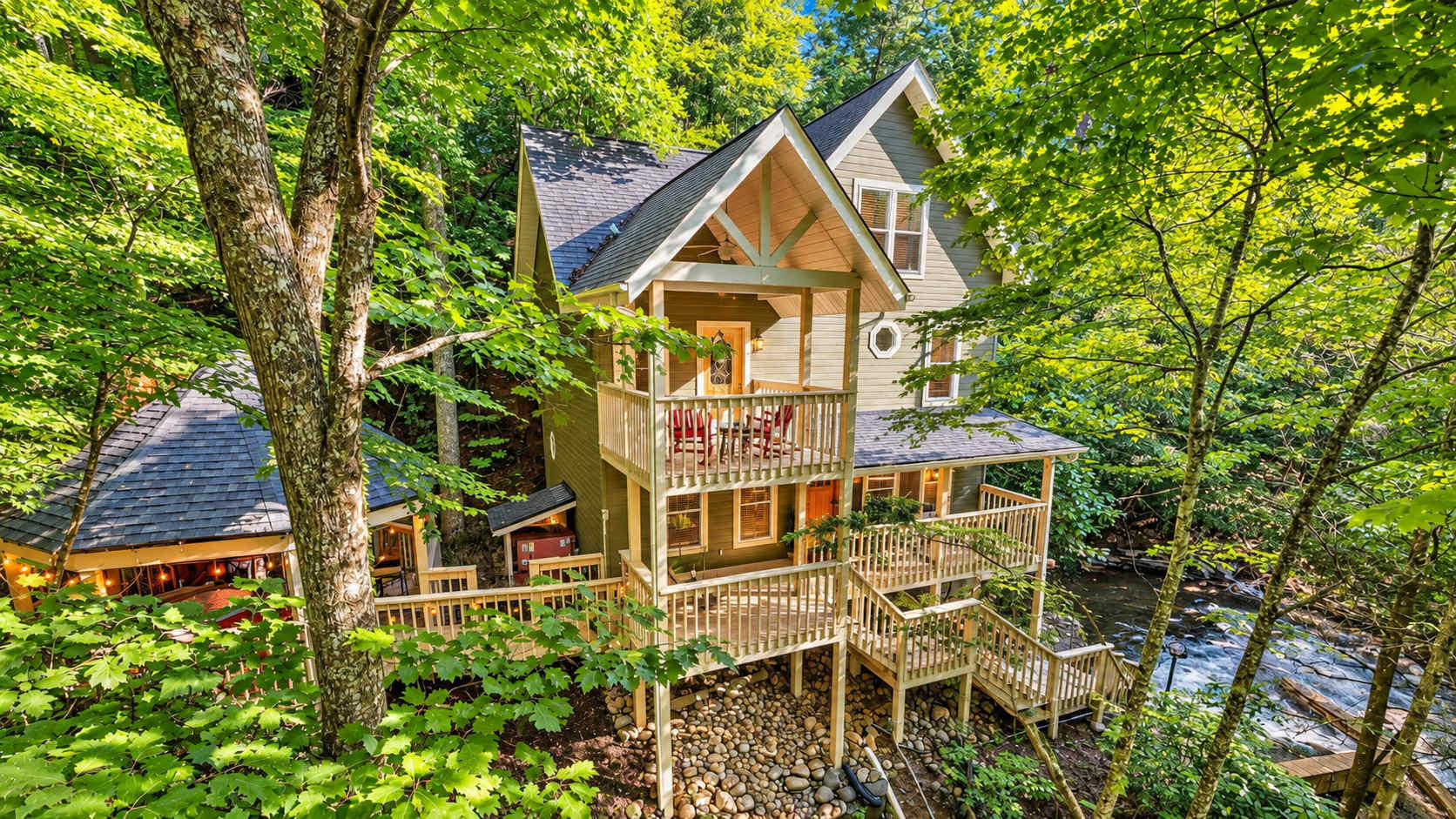 Secluded Cabin for 10 in Chalet Village + Hot Tub! | Photo 1