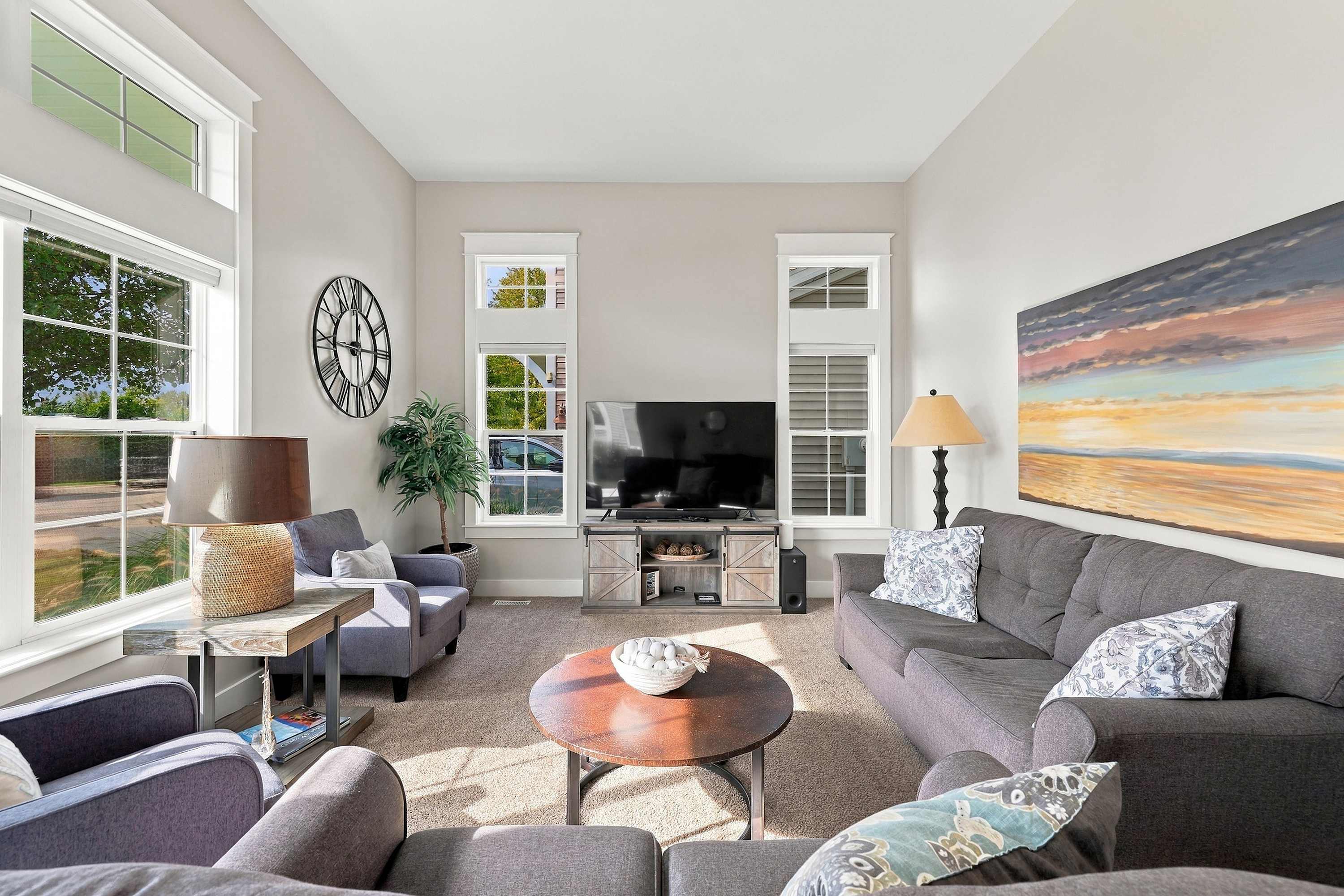 Sink into the sofa with a soundbar and subwoofer for movie nights in.