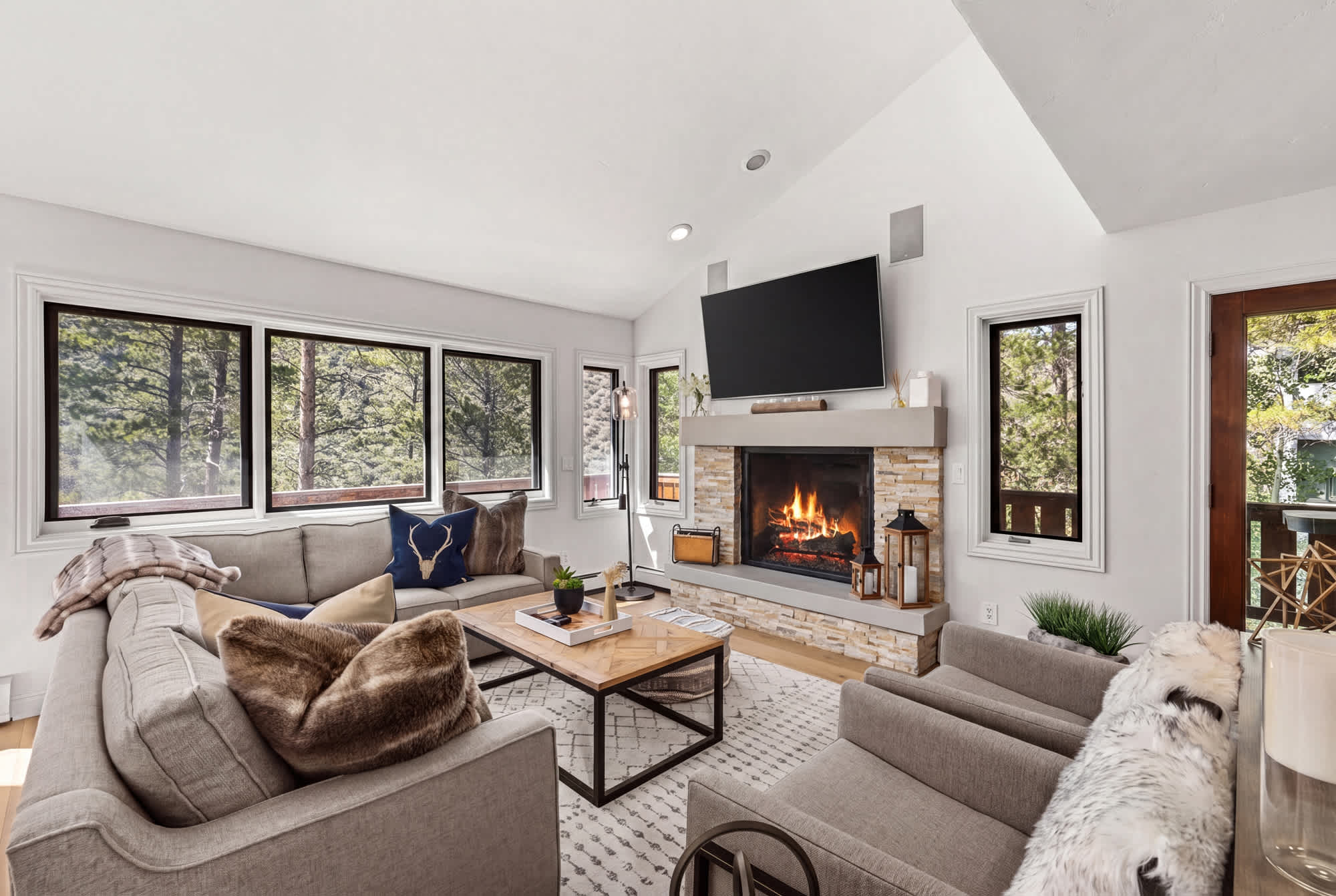 Unwind in the inviting living room & stream your favorites on the smart TV​