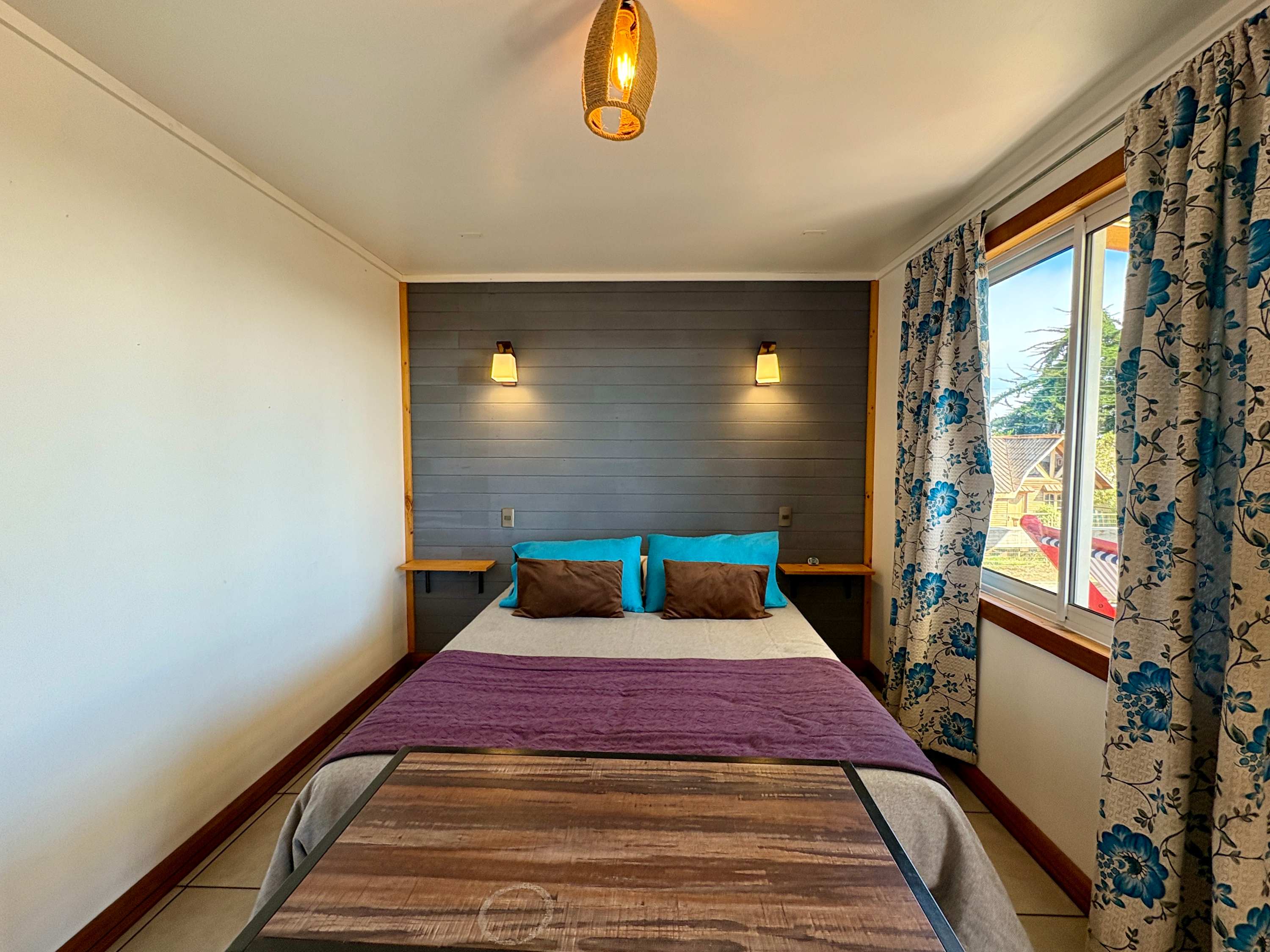 Double bed with natural light