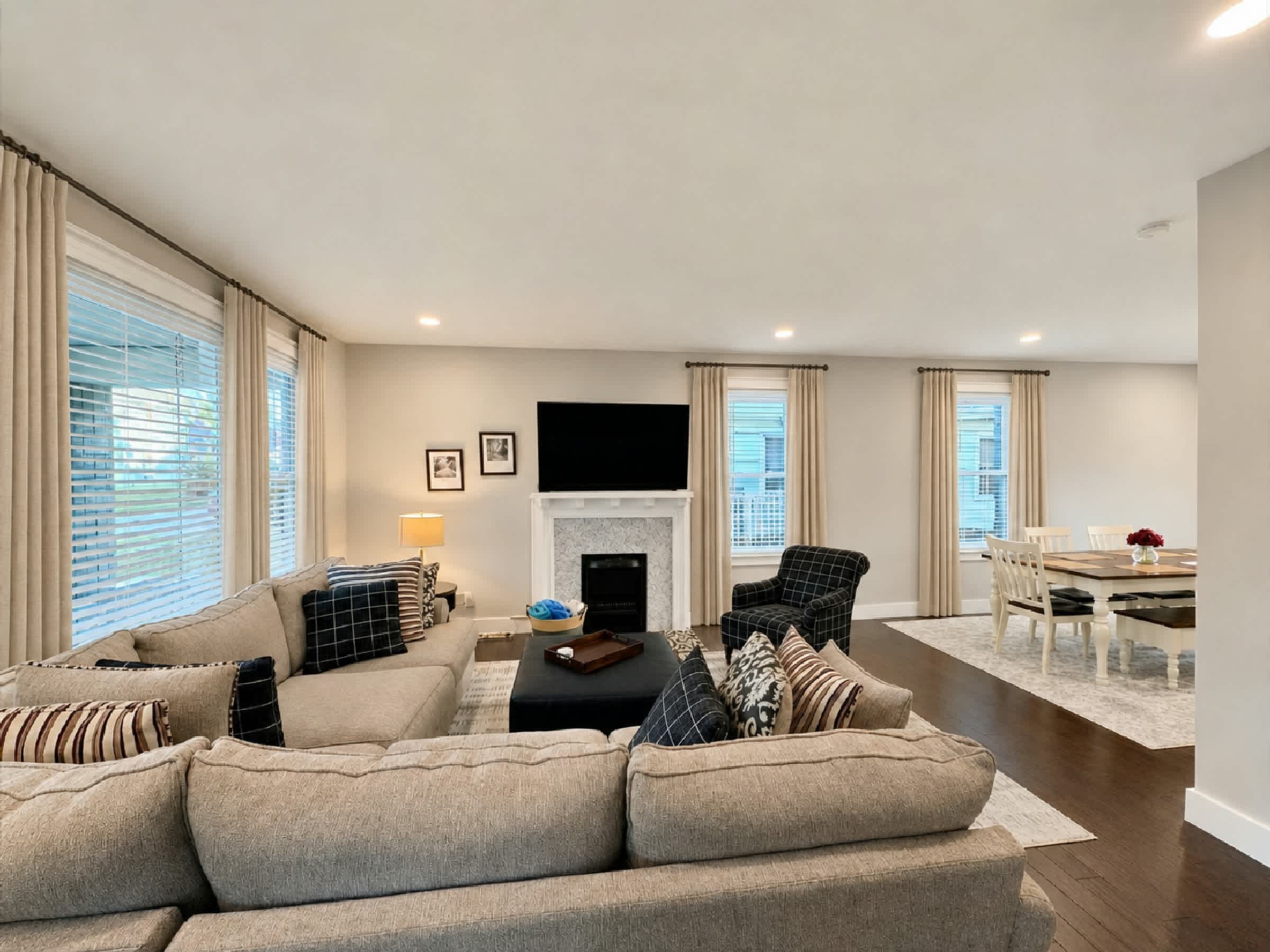 Curl up in the inviting living room & stream your favorites on the smart TV​