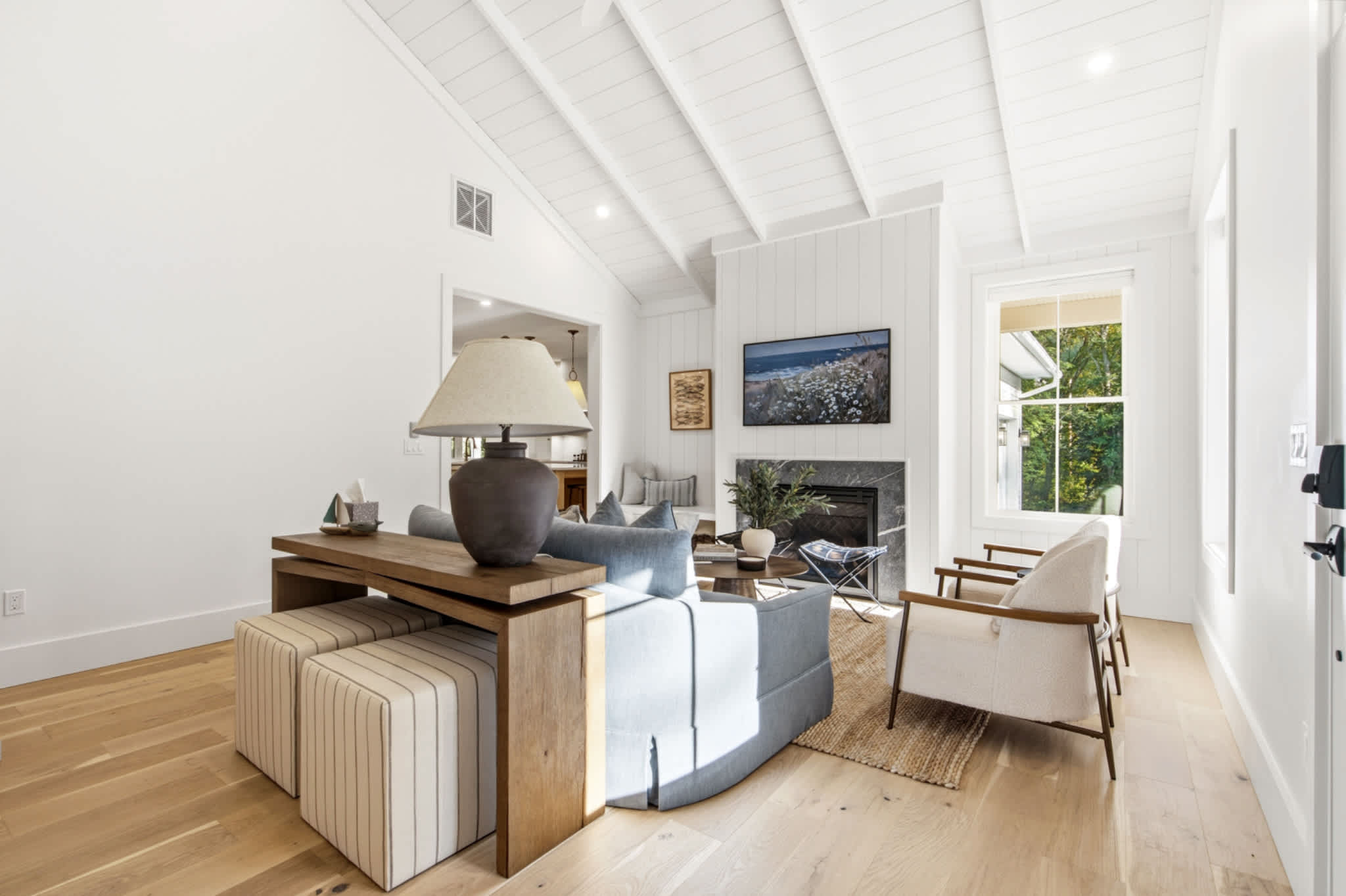 Relax in the comfortable living room with a Smart TV for your entertainment