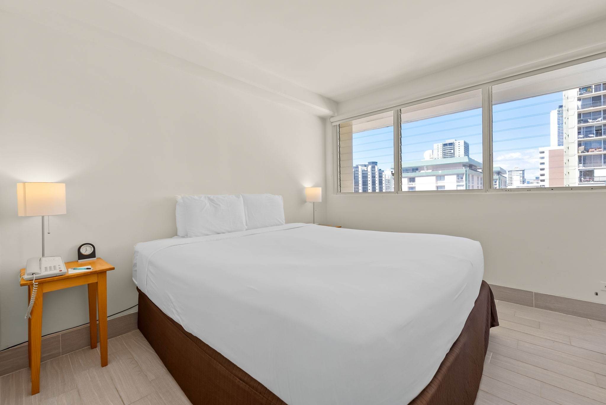 Relax and recharge in the studio with a comfortable king bed and Smart TV