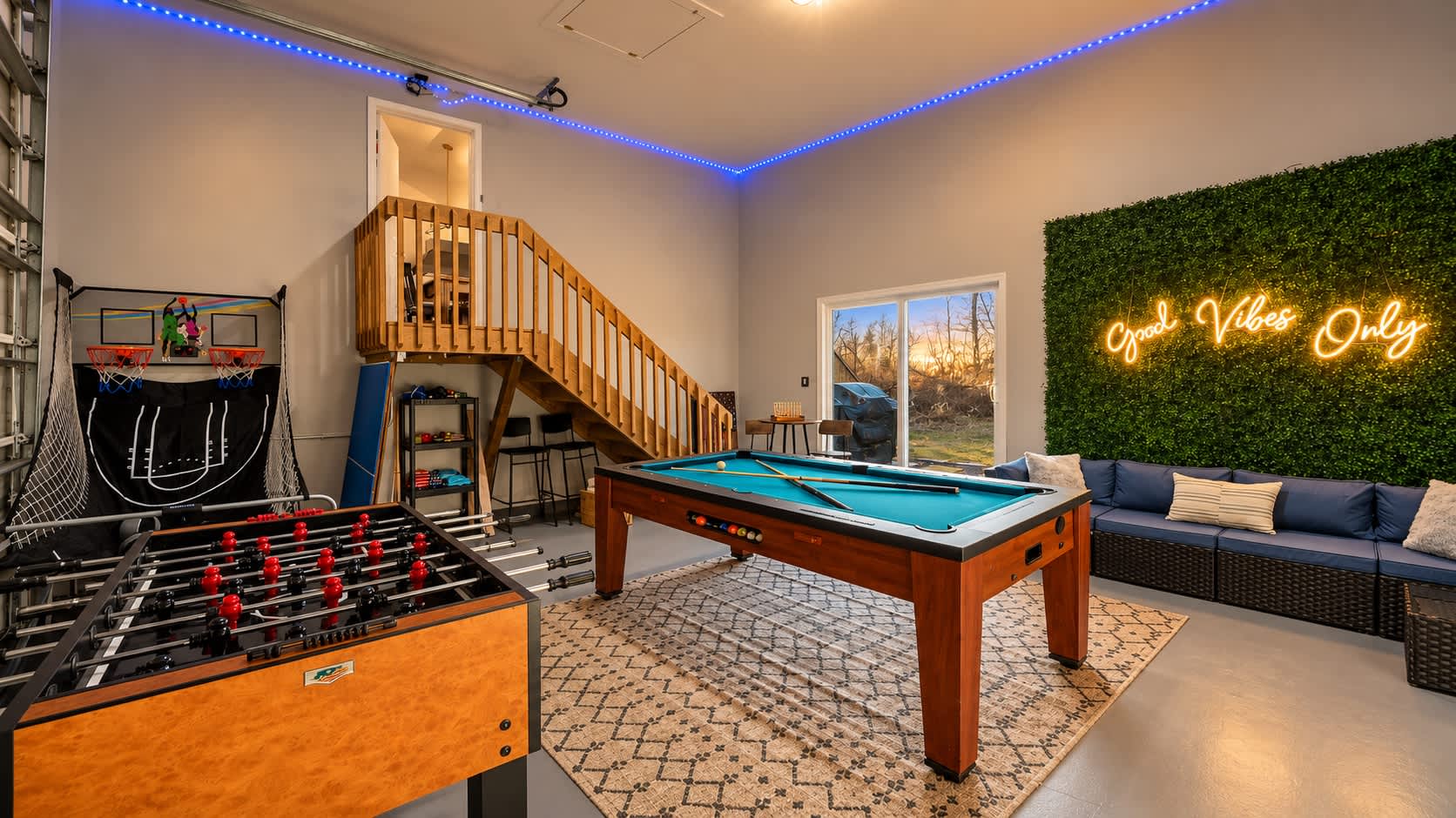 Featured Property Group house for 16 game room and fire table