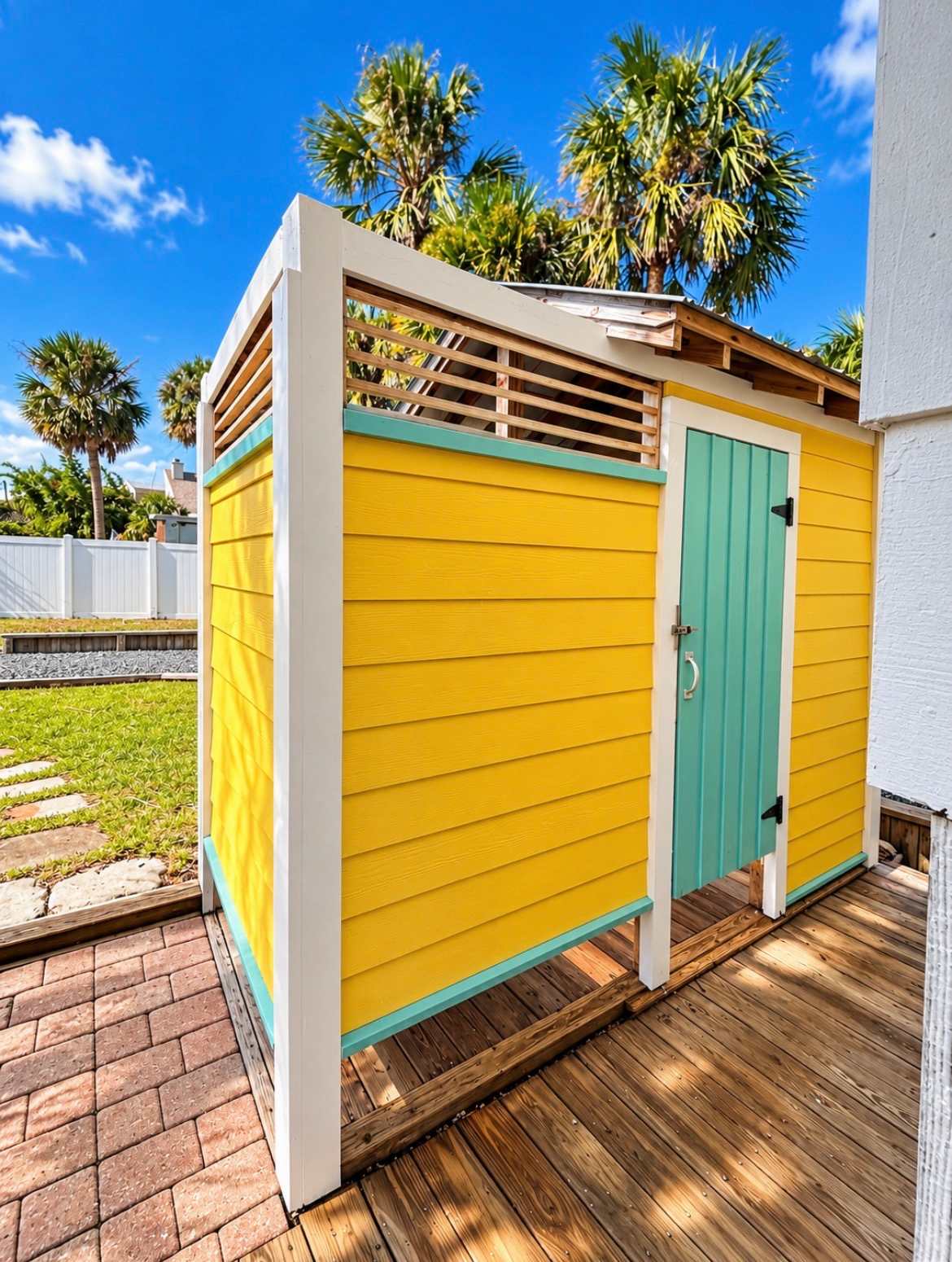 Private outdoor shower, perfect after the beach
