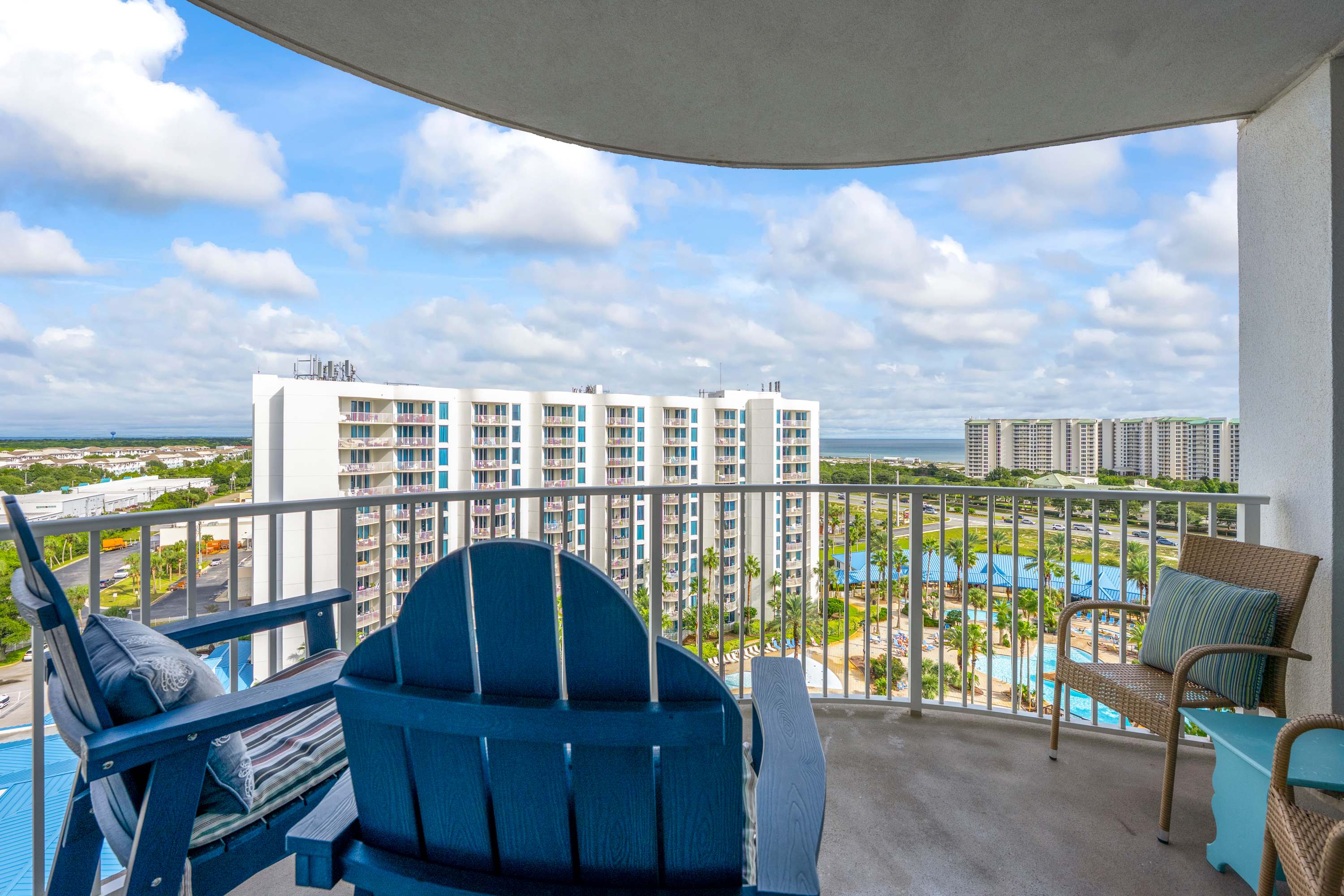Sip morning coffee or an evening cocktail with gorgeous views on the balcony​