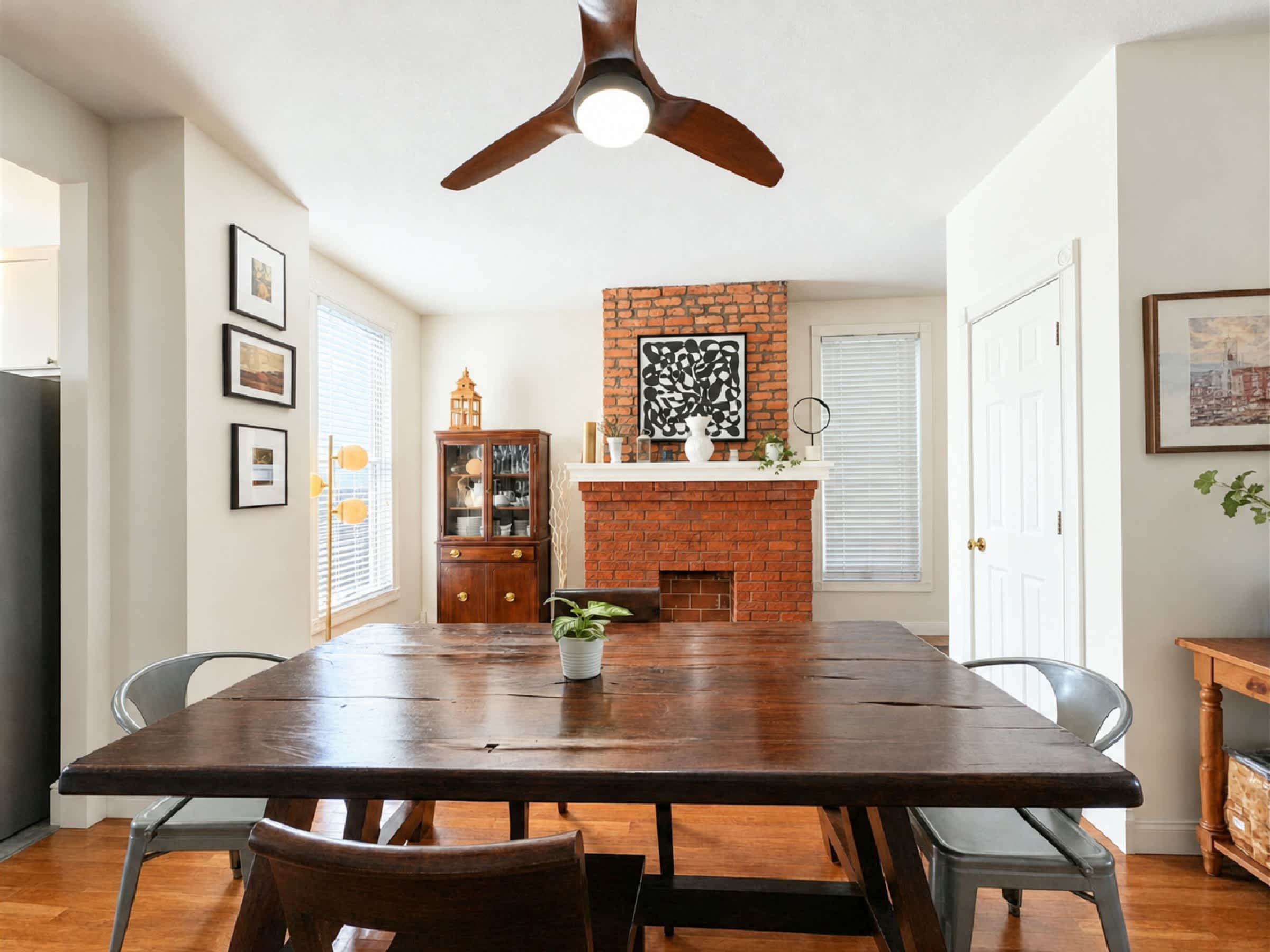 Gather for meals together at the dining table, seating 4​