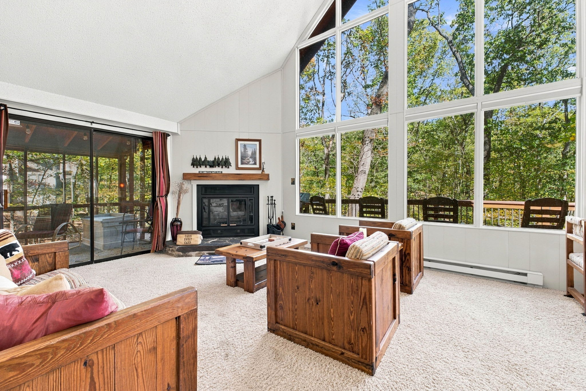 The living area provides a cozy place to gather