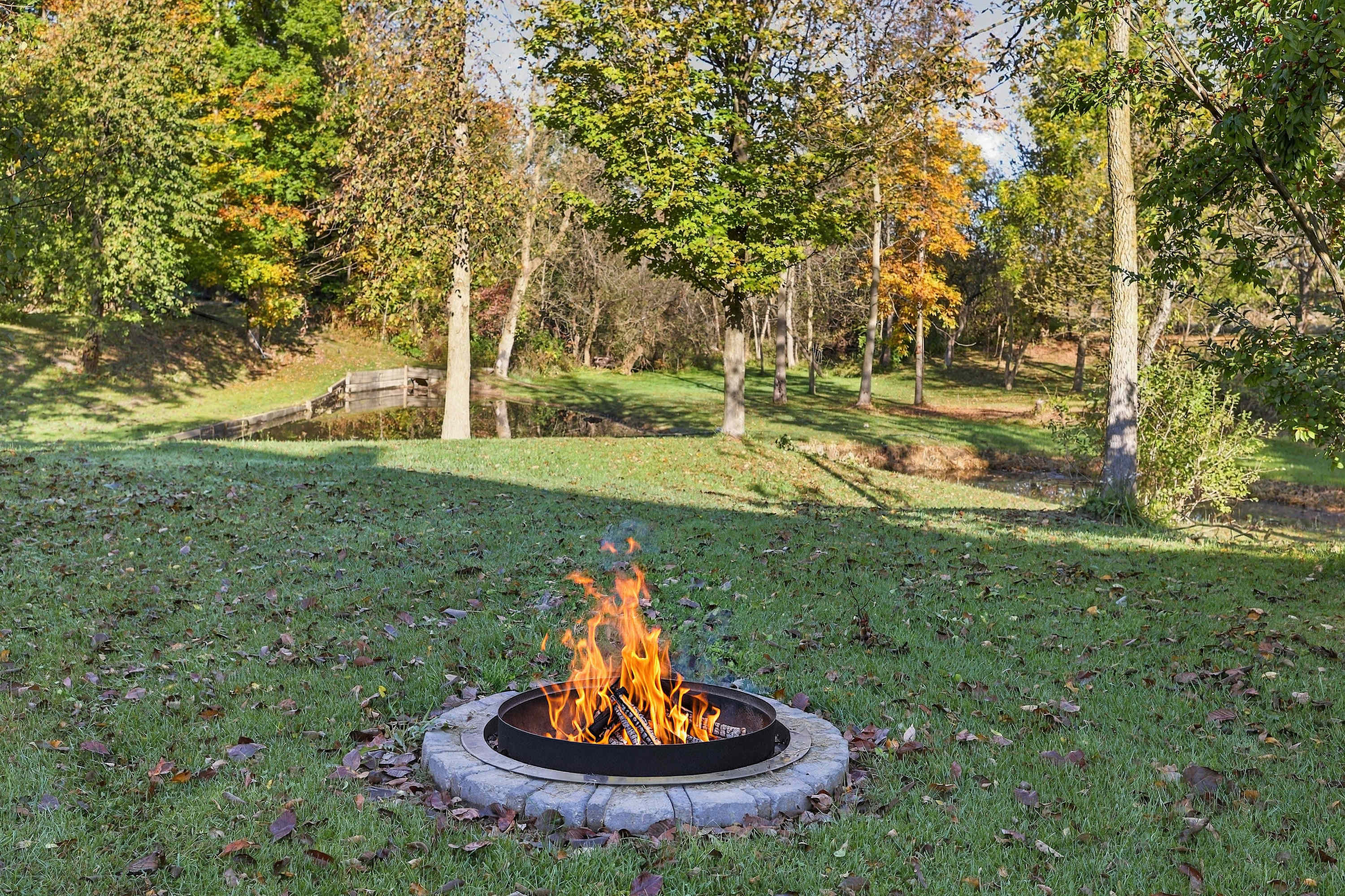 Bring the marshmallows. The Barn brings the fire pit and the pond.