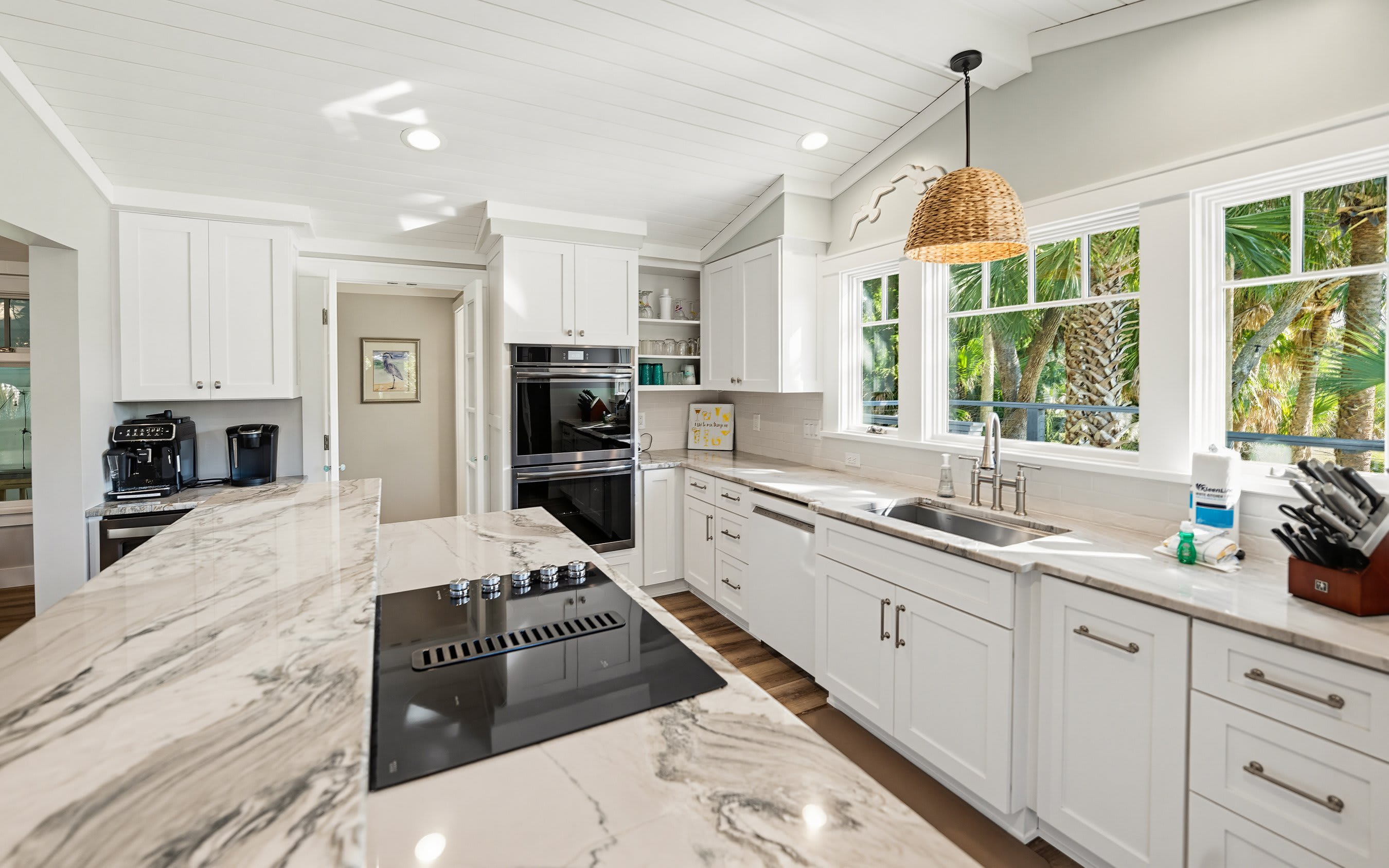 The Gourmet Kitchen with Views of the Lake 