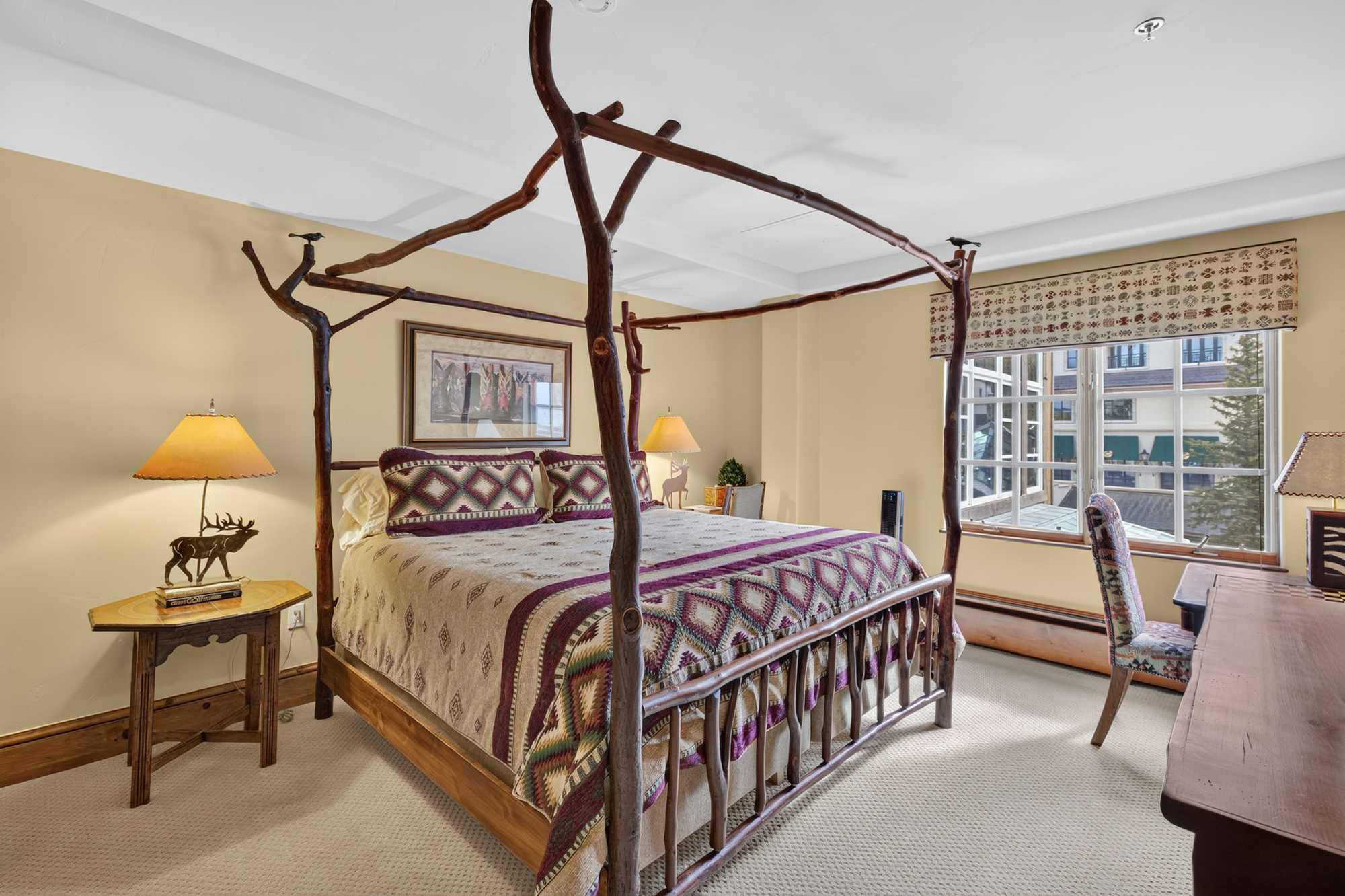 Enjoy king-size comfort with a full ensuite bathroom and a dedicated workspace for added convenience​