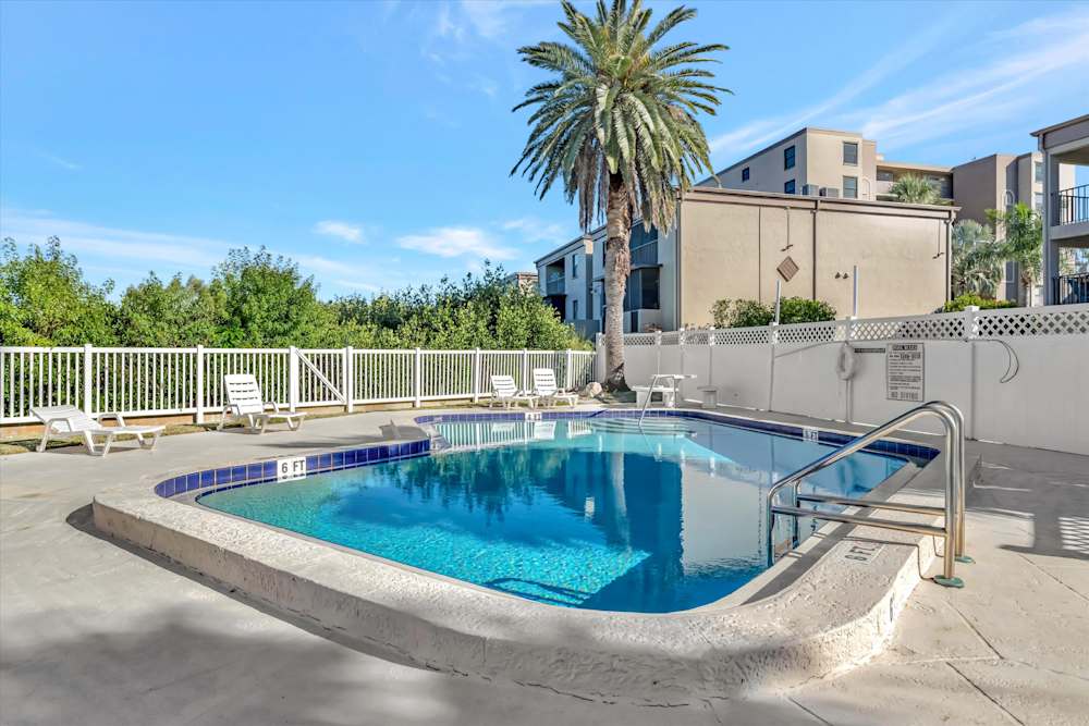 Outdoor pool near the beach access