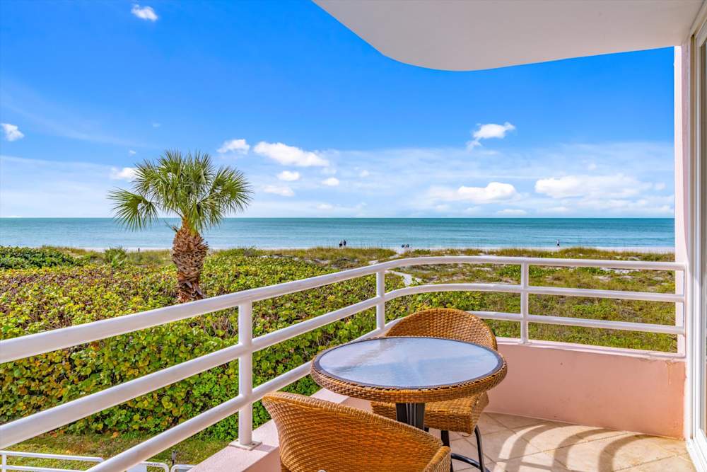 Private balcony with a panoramic ocean view